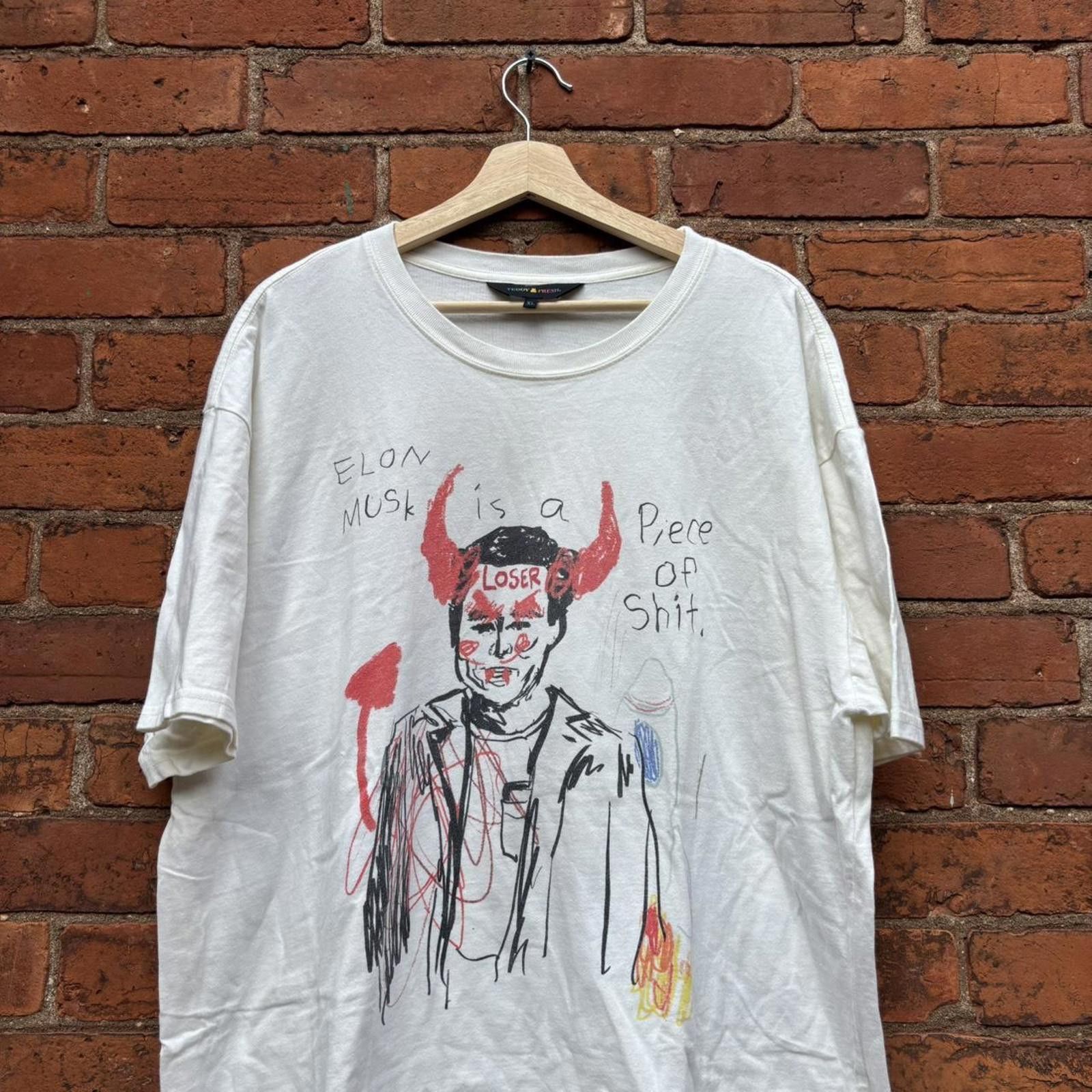 Teddy Fresh teddy fresh Elon musk is a piece of shit t shirt XL Size US XL / EU 56 / 4 - 2 Thumbnail