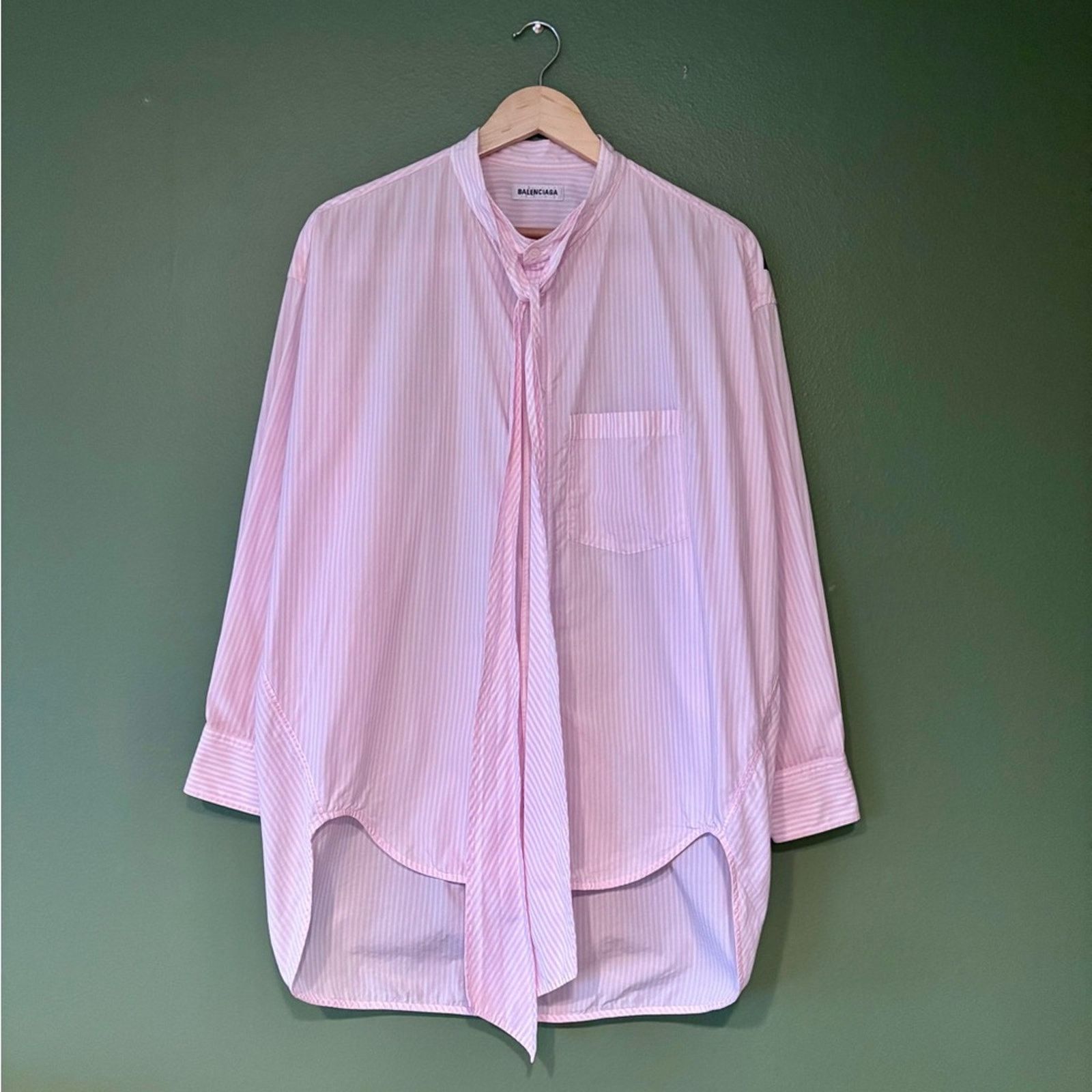 Balenciaga Balenciaga New Swing Logo Button Down Striped Shirt Size XS Size XXS / US 00 / IT 34 - 4 Thumbnail