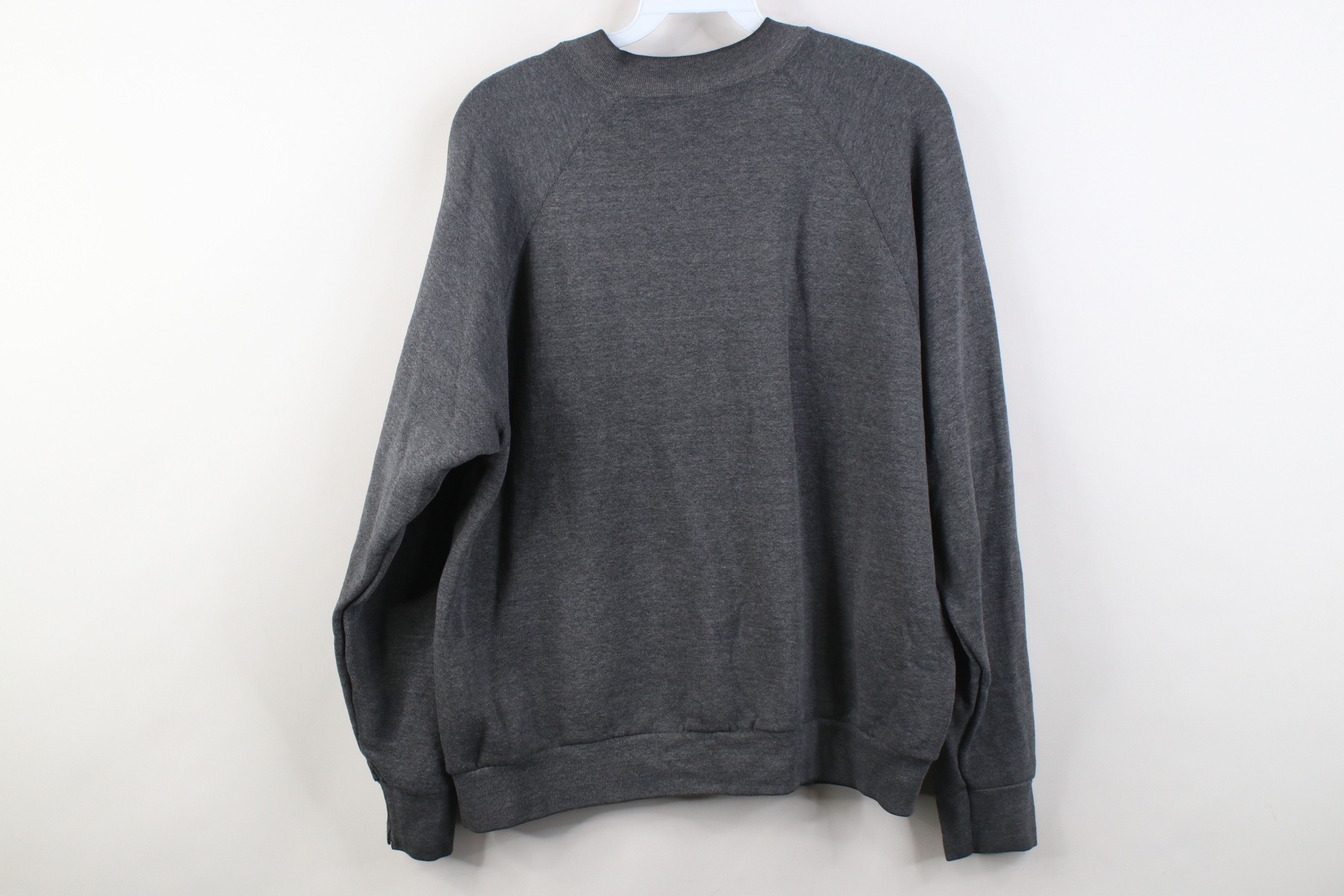Vintage Vintage 90s Streetwear Blank Raglan Crewneck Sweatshirt Gray Size US L / EU 52-54 / 3 - 9 Thumbnail