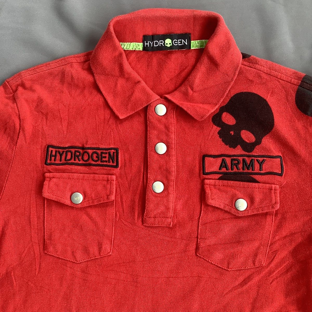 HYDROGEN Hydrogen Y2K Skull Polo Shirt Like If6w9 Style Size US L / EU 52-54 / 3 - 2 Thumbnail