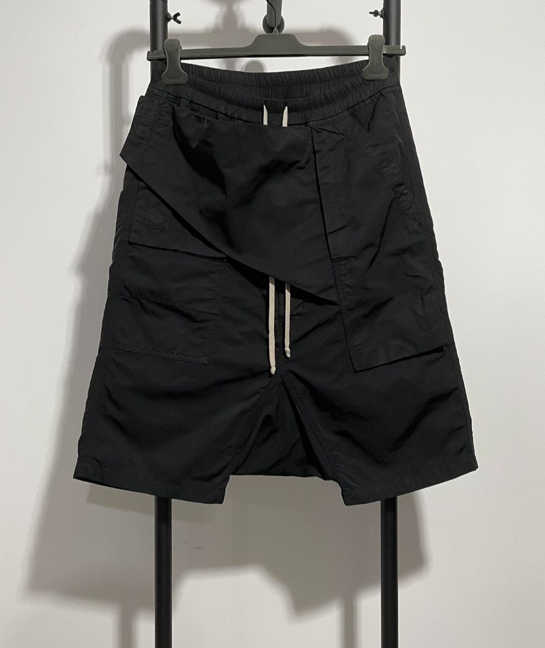 image of Rick Owens Slanted Placket Shorts 2 in Black, Women's (Size 24)