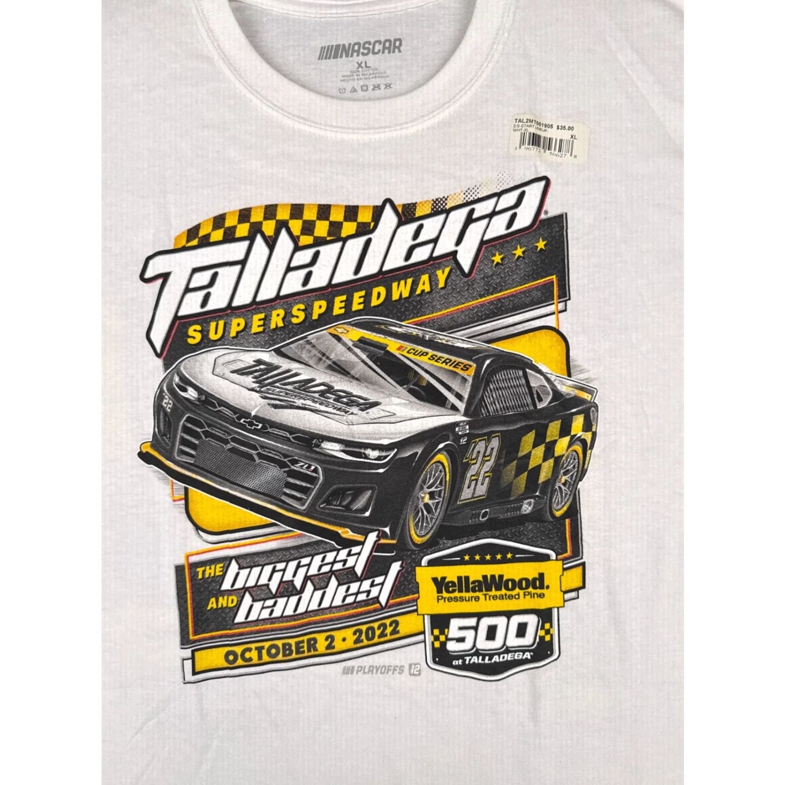 NASCAR Legends Global Merchandise Talladega Shirt Adult XL White NASCAR Yellawood 500 2022 Pole Positions Cars Racing Logo” Size US XL / EU 56 / 4 - 6 Thumbnail