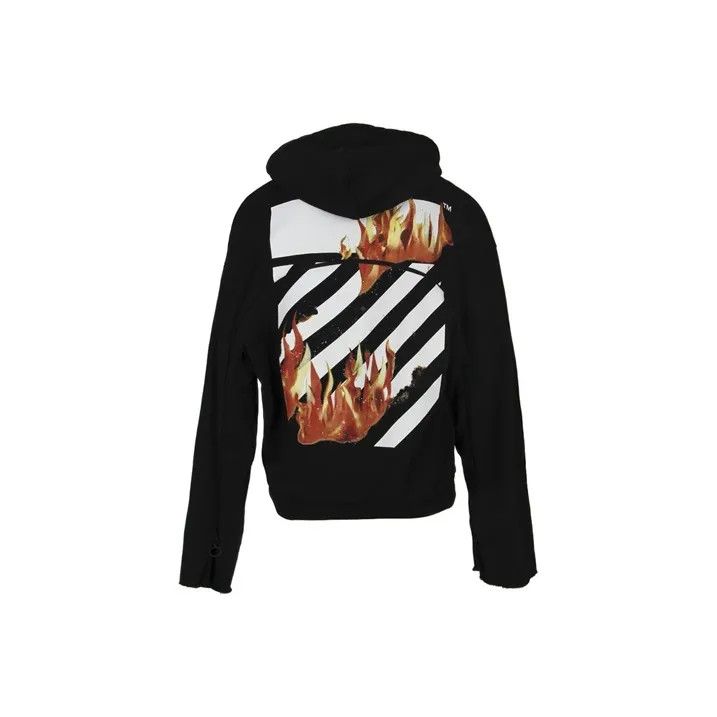 Off-White Off-White Flames Graphic Black Hoodie 0079 Size US XS / EU 42 / 0 - 1 Thumbnail