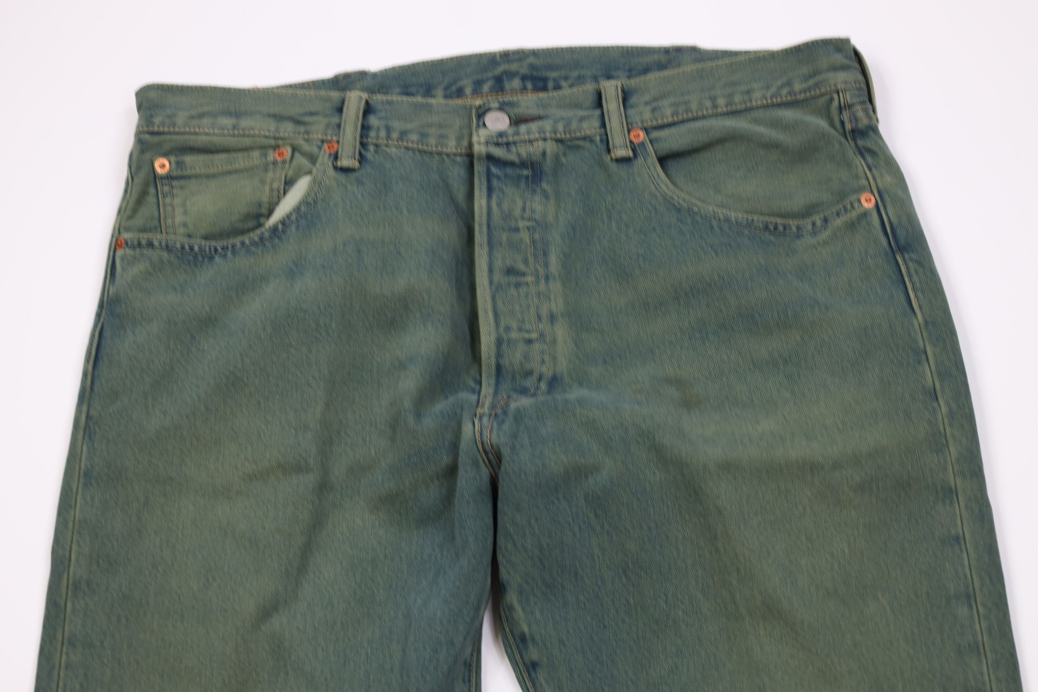 Levi's Y2K Levis 501xx CT Taper Button Fly Original Fit Jeans Green Size US 38 / EU 54 - 2 Thumbnail