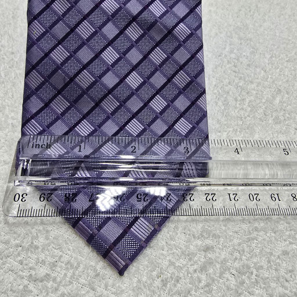 Van Heusen Men's Van Heusen Purple Plaid Tie One Size Size ONE SIZE - 6 Thumbnail
