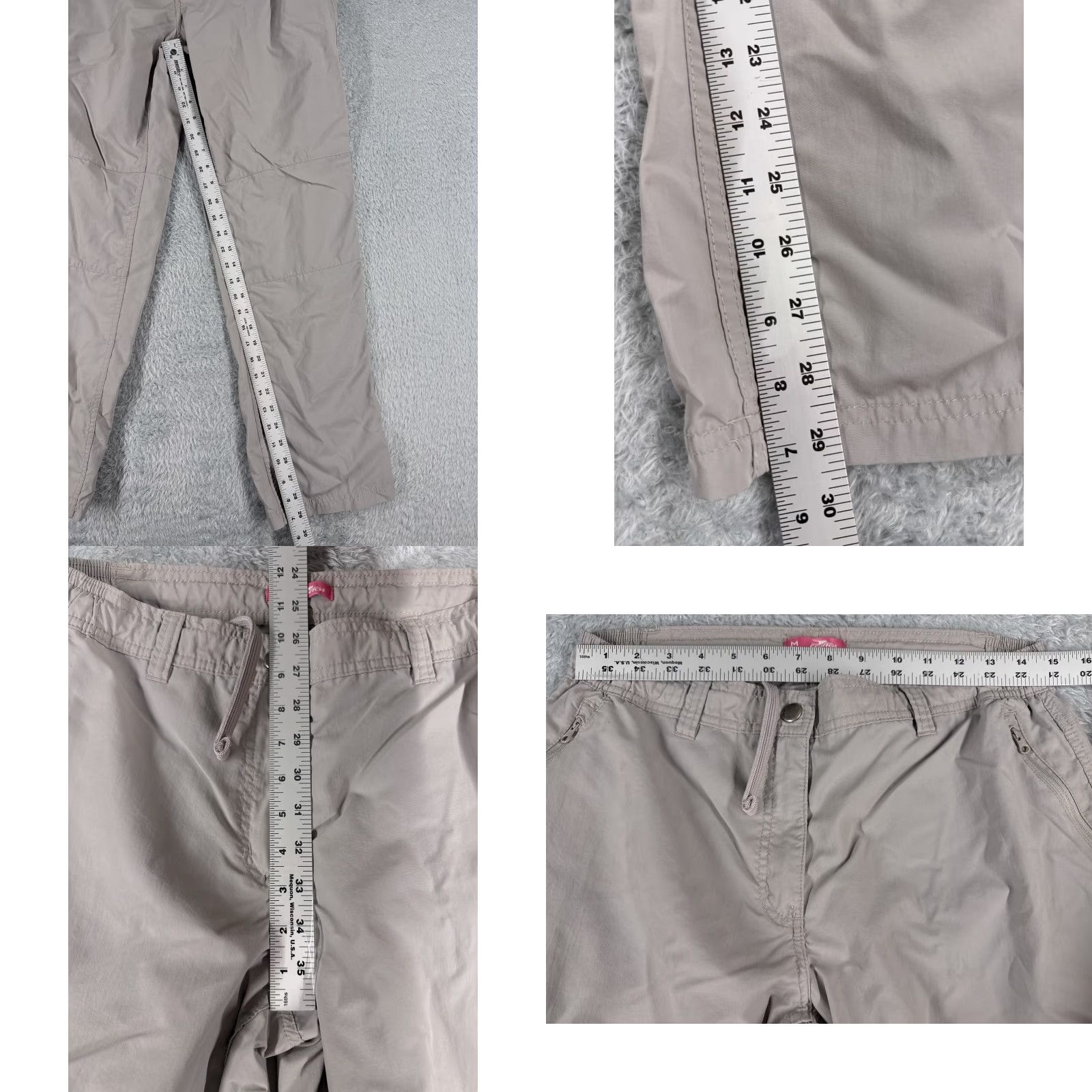 Vintage Kirkland Pants Women Medium Gray Nylon Cargo Straight Leg 32x30 Regular Size 32" / US 10 / IT 46 - 8 Thumbnail