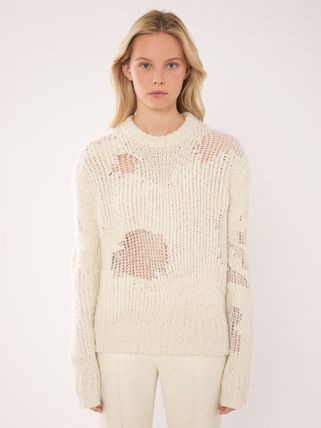 Chloe o1y0825 Crewneck Sweater in Off-White Size S / US 4 / IT 40 - 2 Thumbnail