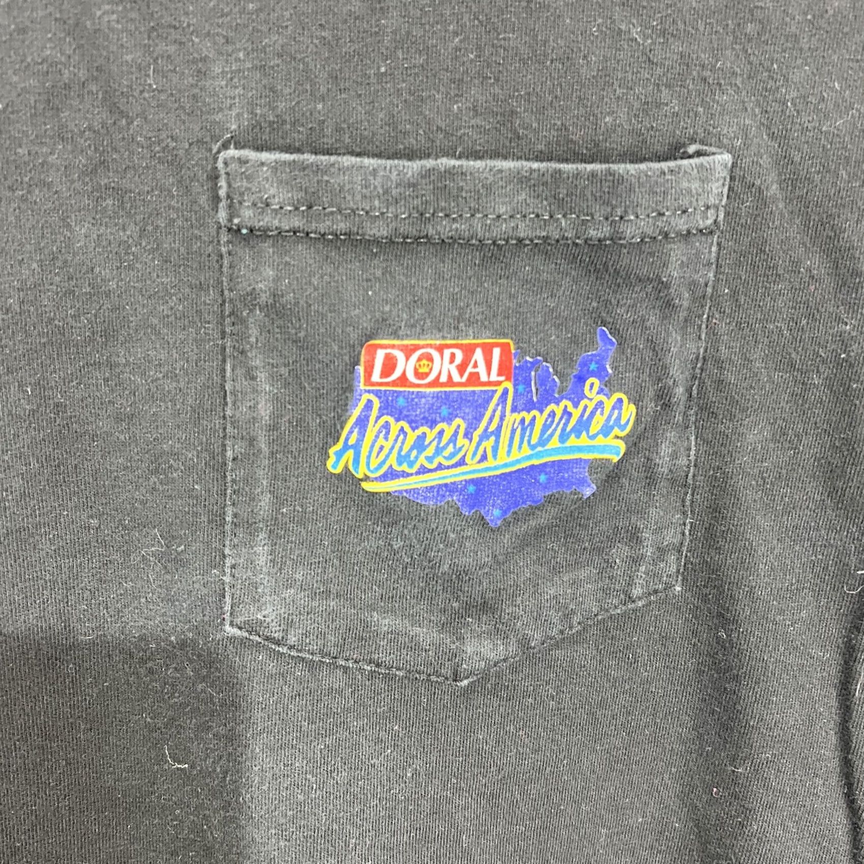 Vintage VINTAGE American Born Across America Tobacco T Shirt XL Unisex Black 1990s Grunge Pocket Doral Size US XL / EU 56 / 4 - 5 Thumbnail