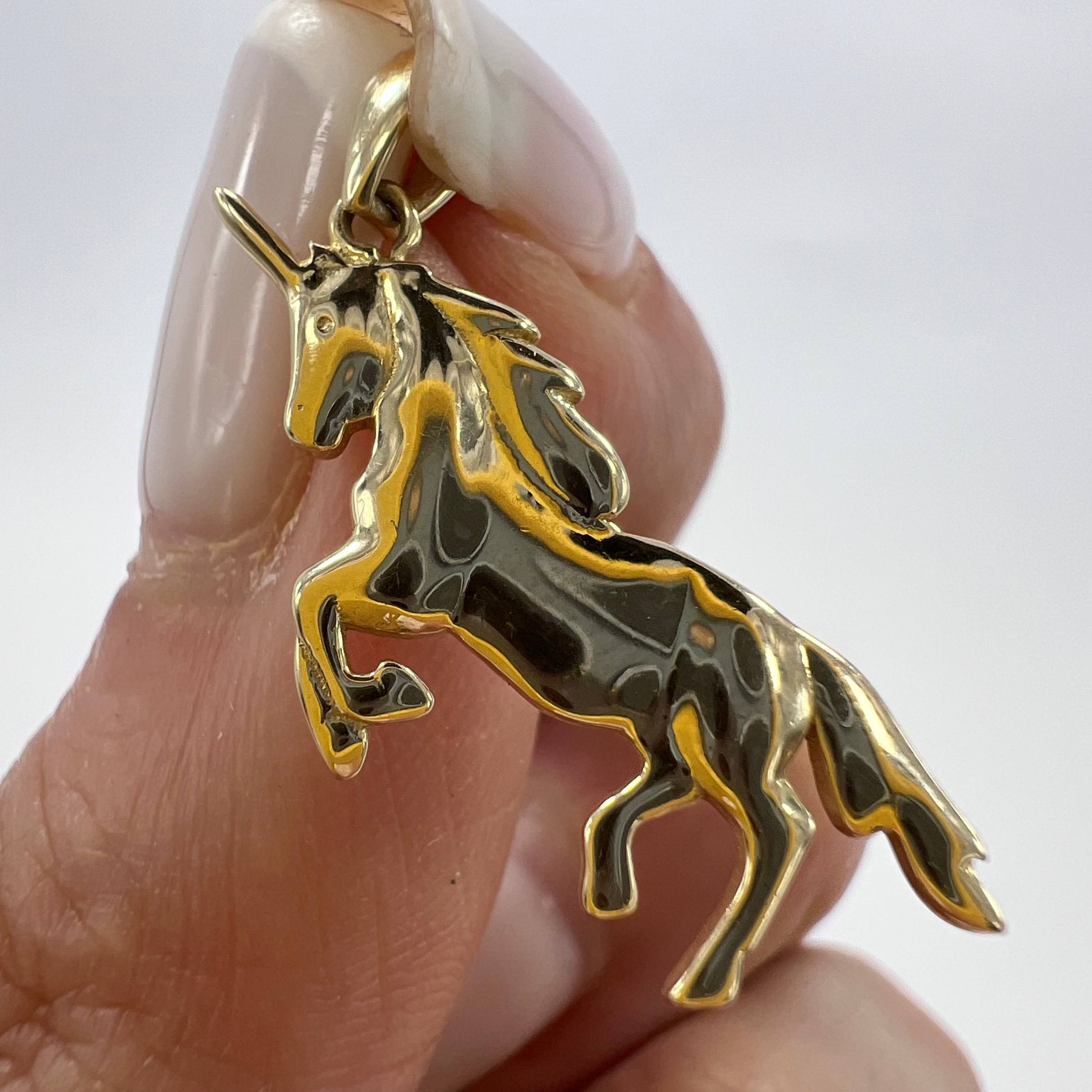 Other New 14K Gold Unicorn Pendant Italy Horse Gift for Her1.7g Size ONE SIZE - 3 Thumbnail