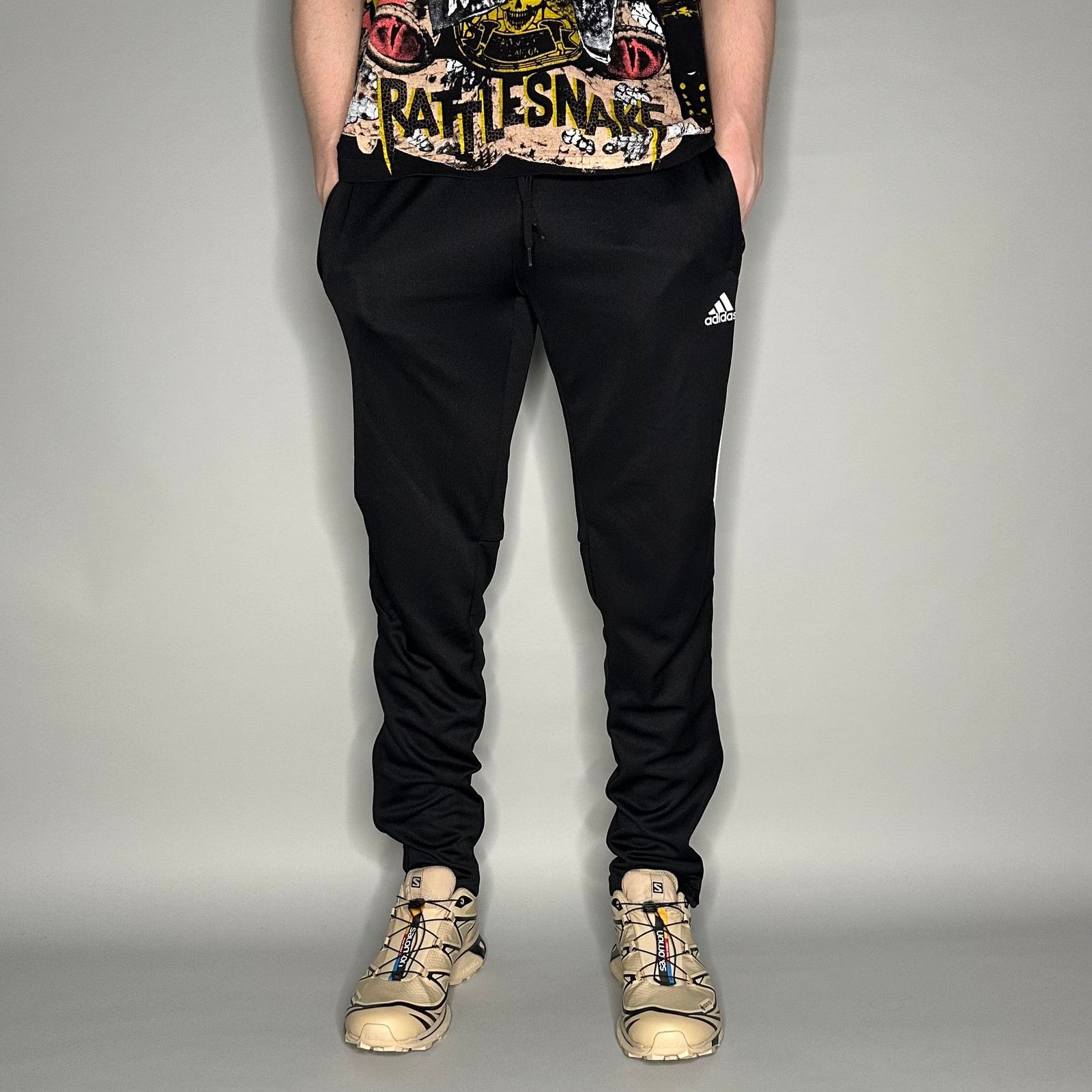 Adidas Vintage Y2K Adidas Sweatpants Mens L Slim Fit Black Joggers Size US 34 / EU 50 - 2 Thumbnail