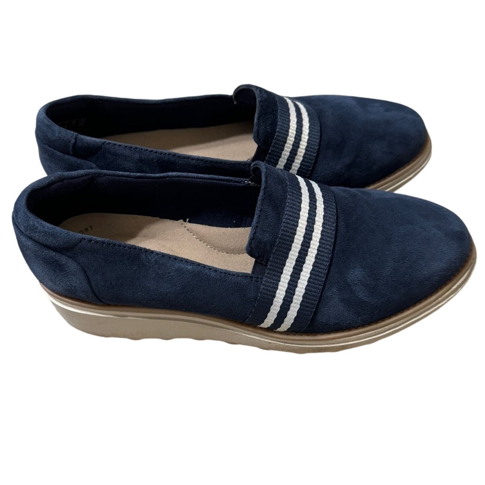 Clarks Clarks Sharon Bay Low Wedge Slip On Shoes Blue Size 6 Size US 6 / IT 36 - 1 Thumbnail