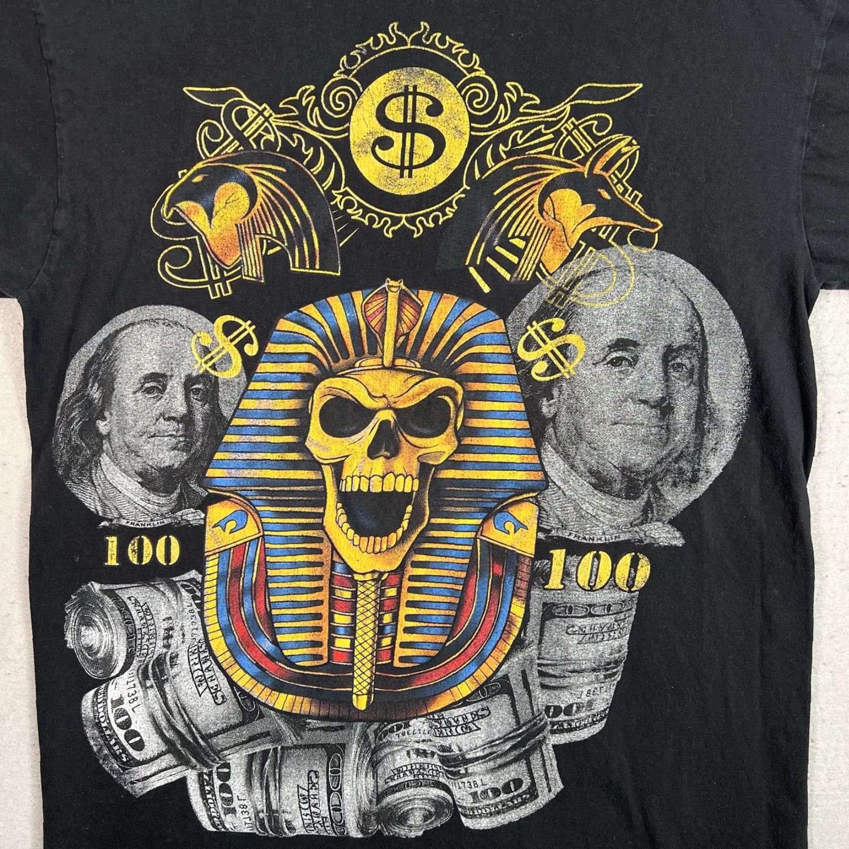 Vintage VINTAGE Benjamin 100 Dollar Bill Money Tee Shirt Adult 2XL Black Mens 1990s Graphic Tee Size US XXL / EU 58 / 5 - 2 Thumbnail