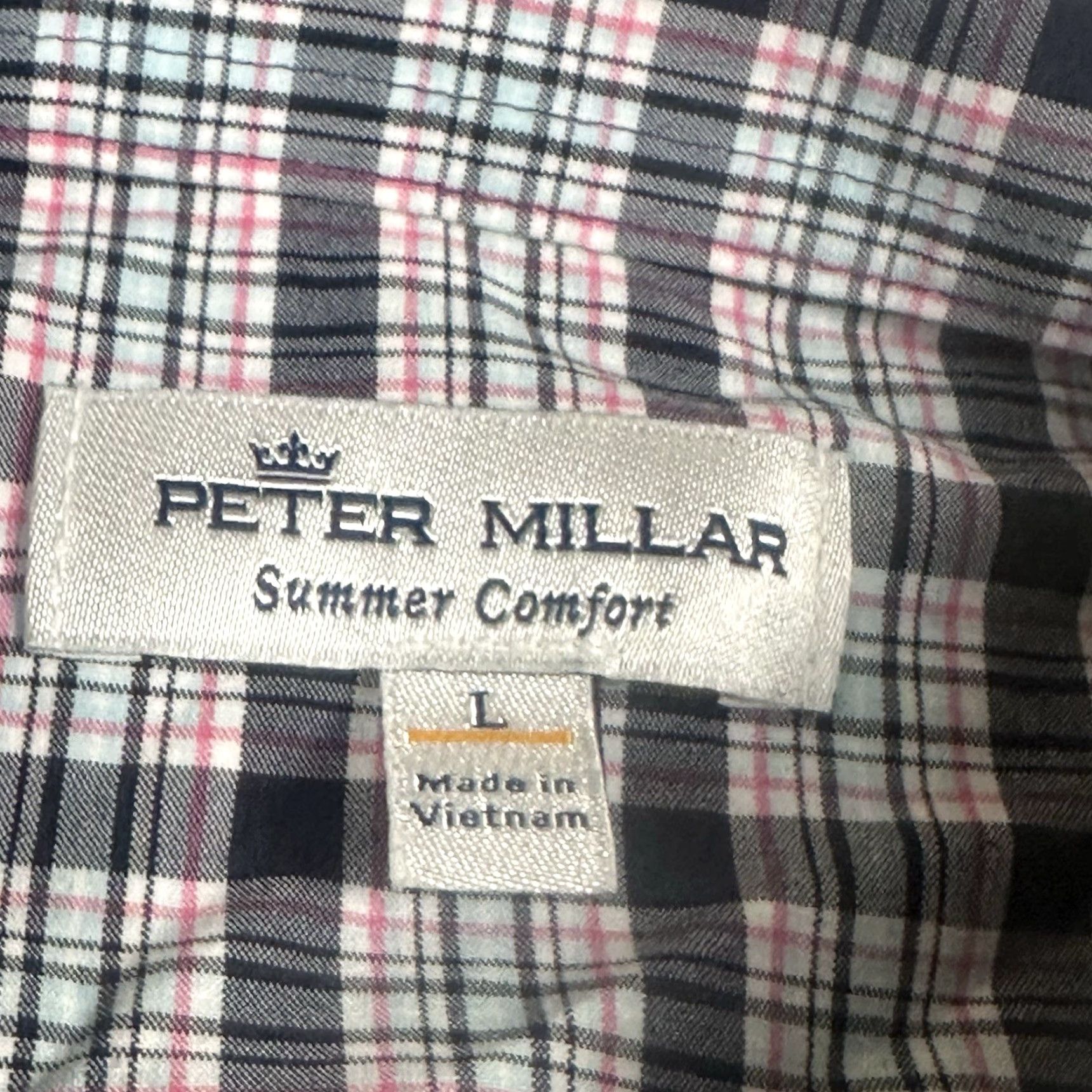 Peter Millar Peter Millar Shirt Mens Large Pink Plaid Multicolor Stretch Button Up Classic Colorful Preppy Size US L / EU 52-54 / 3 - 4 Thumbnail