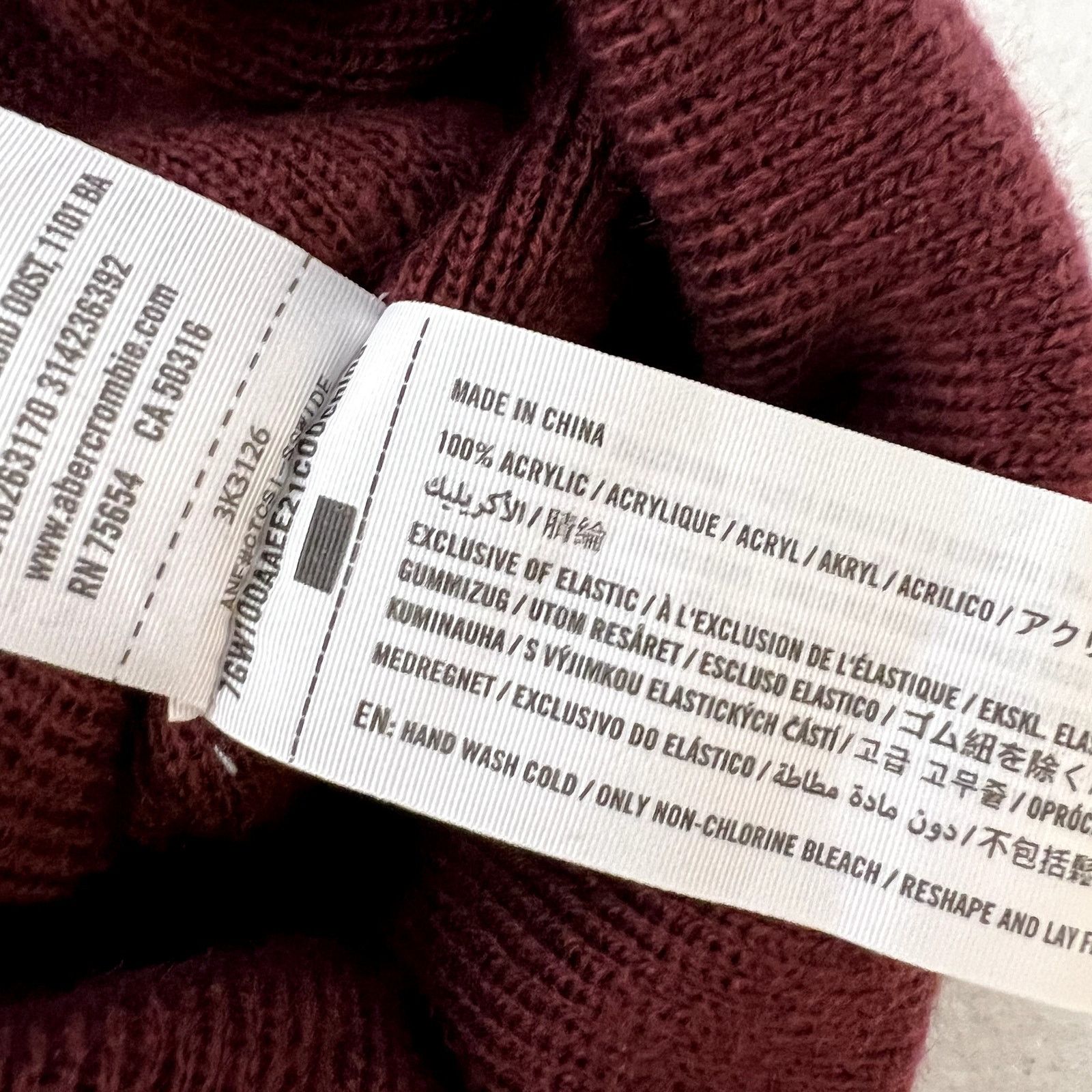 Hollister Hollister Maroon Logo Beanie Hat Size ONE SIZE - 4 Thumbnail
