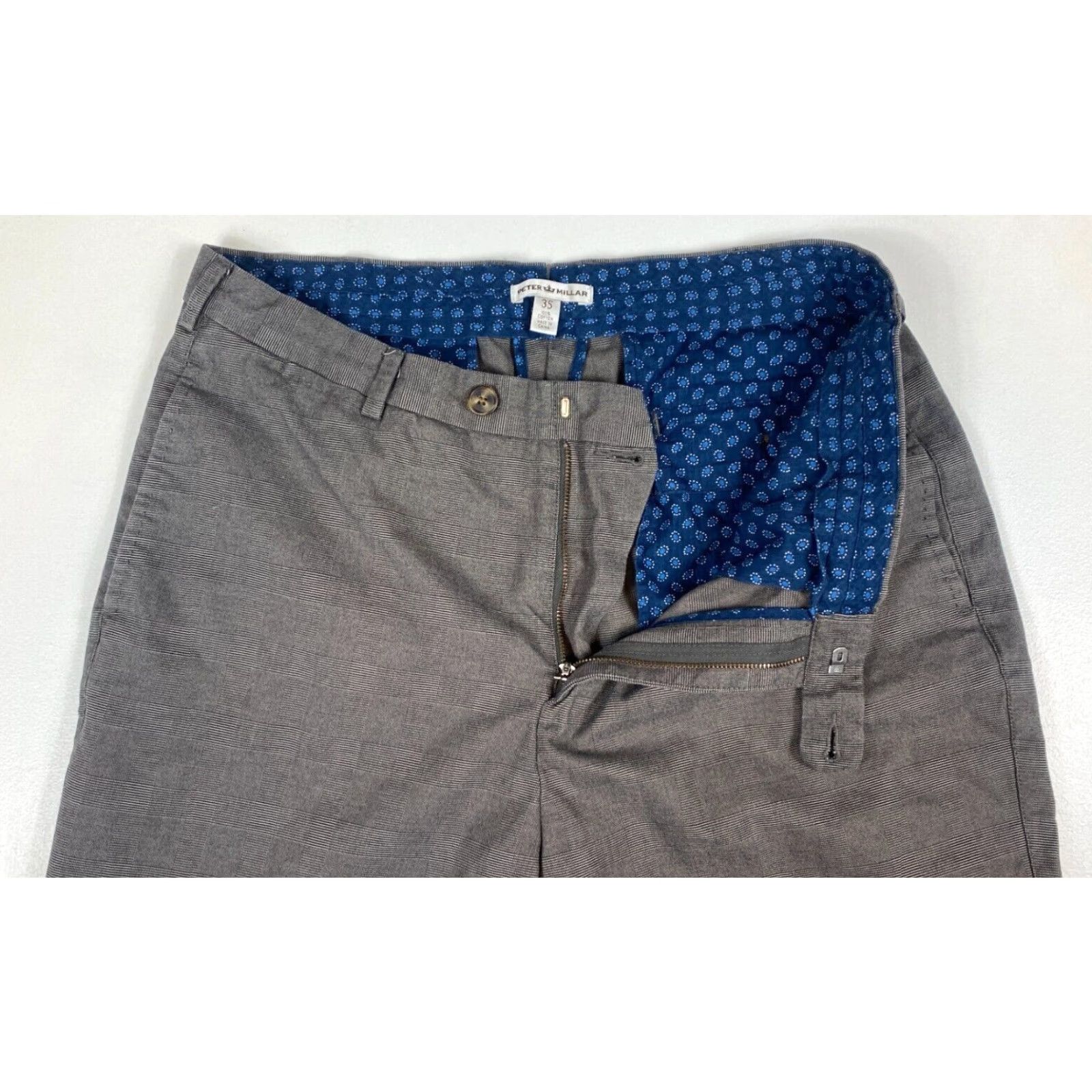Peter Millar Peter Millar Men's Dress Pants Plaid Sz 35 Brown Cotton Vintage Size US 35 - 5 Thumbnail