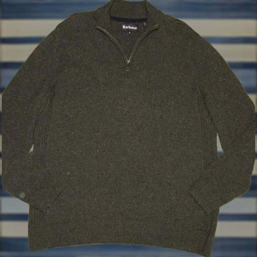 Barbour BARBOUR Green Wool Blend Quarter Zip Donegal Sweater XL Men's Size US XL / EU 56 / 4 - 1 Thumbnail