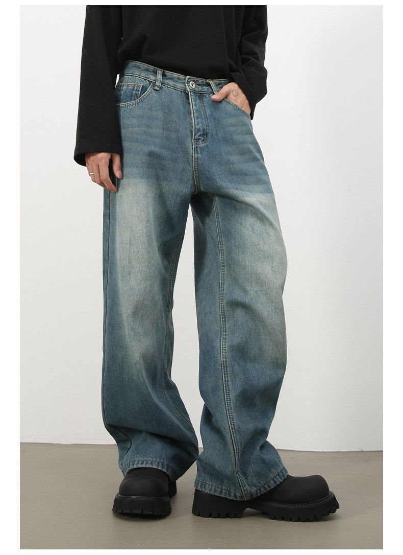Japanese Brand × Jean Men's blue washed loose all-match straight jeans Size US 32 / EU 48 - 2 Thumbnail