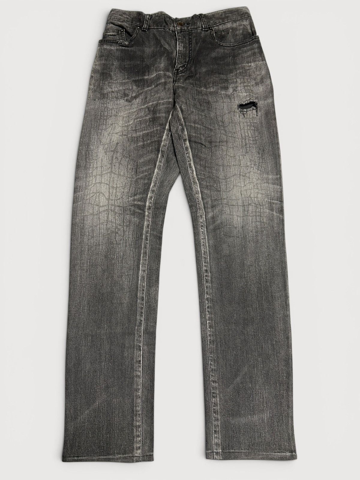 Saint Laurent Paris SS2019 D02 Croc Print Japanese Denim Size US 32 / EU 48 - 1 Thumbnail