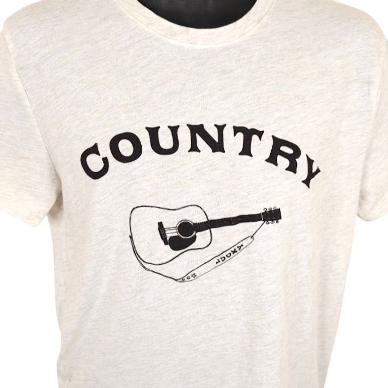 Lucky Brand Lucky Brand Country Music T Shirt Mens Small Beige Guitar Relaxed Fit Streetwear Short Sleeve Crew Neck Mens, Regular, Cotton Blend Size US S / EU 44-46 / 1 - 2 Thumbnail