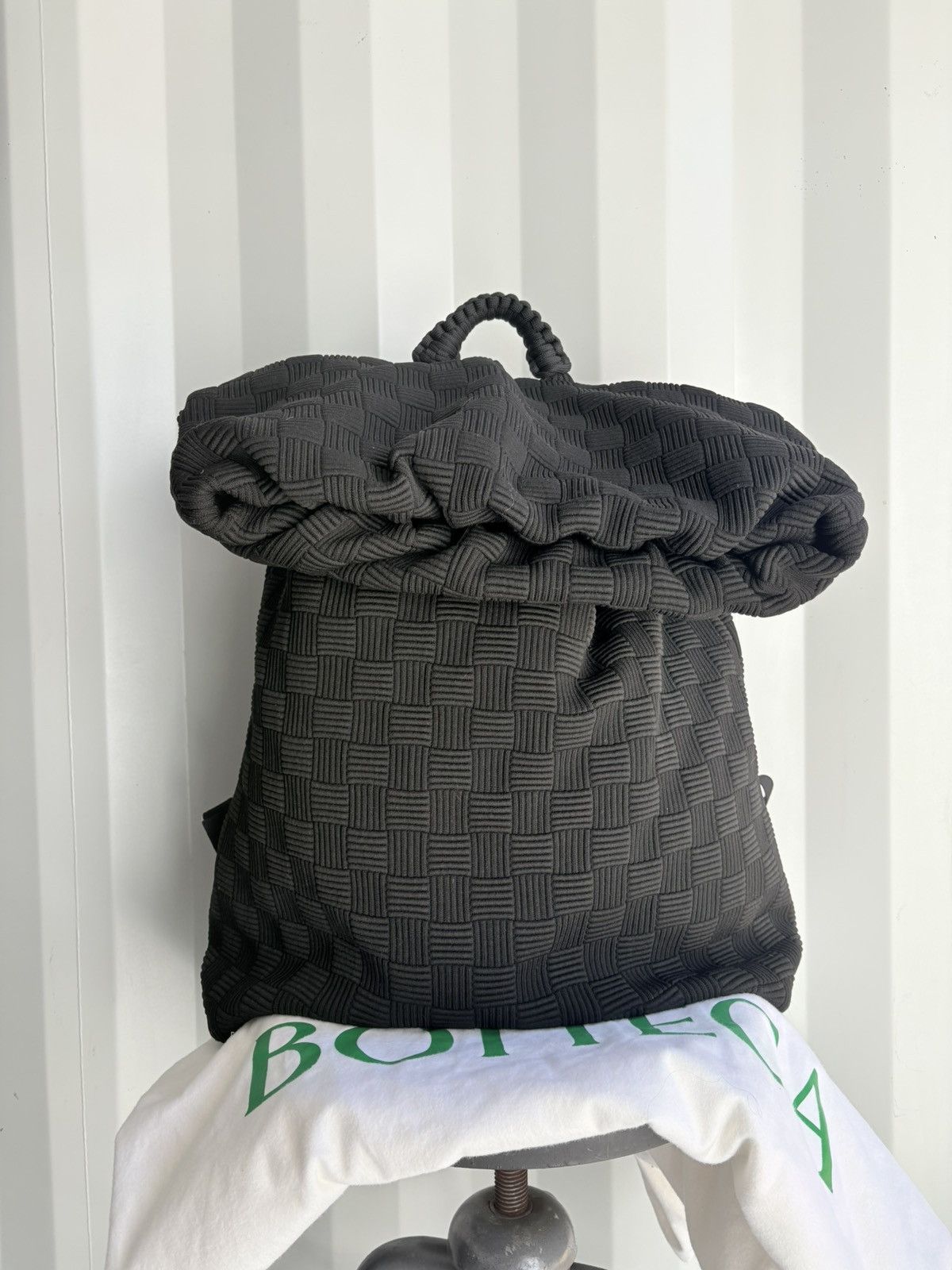 Bottega Veneta HUGE XXL Foldover Intreciatto Knit Backpack Size ONE SIZE - 1 Thumbnail