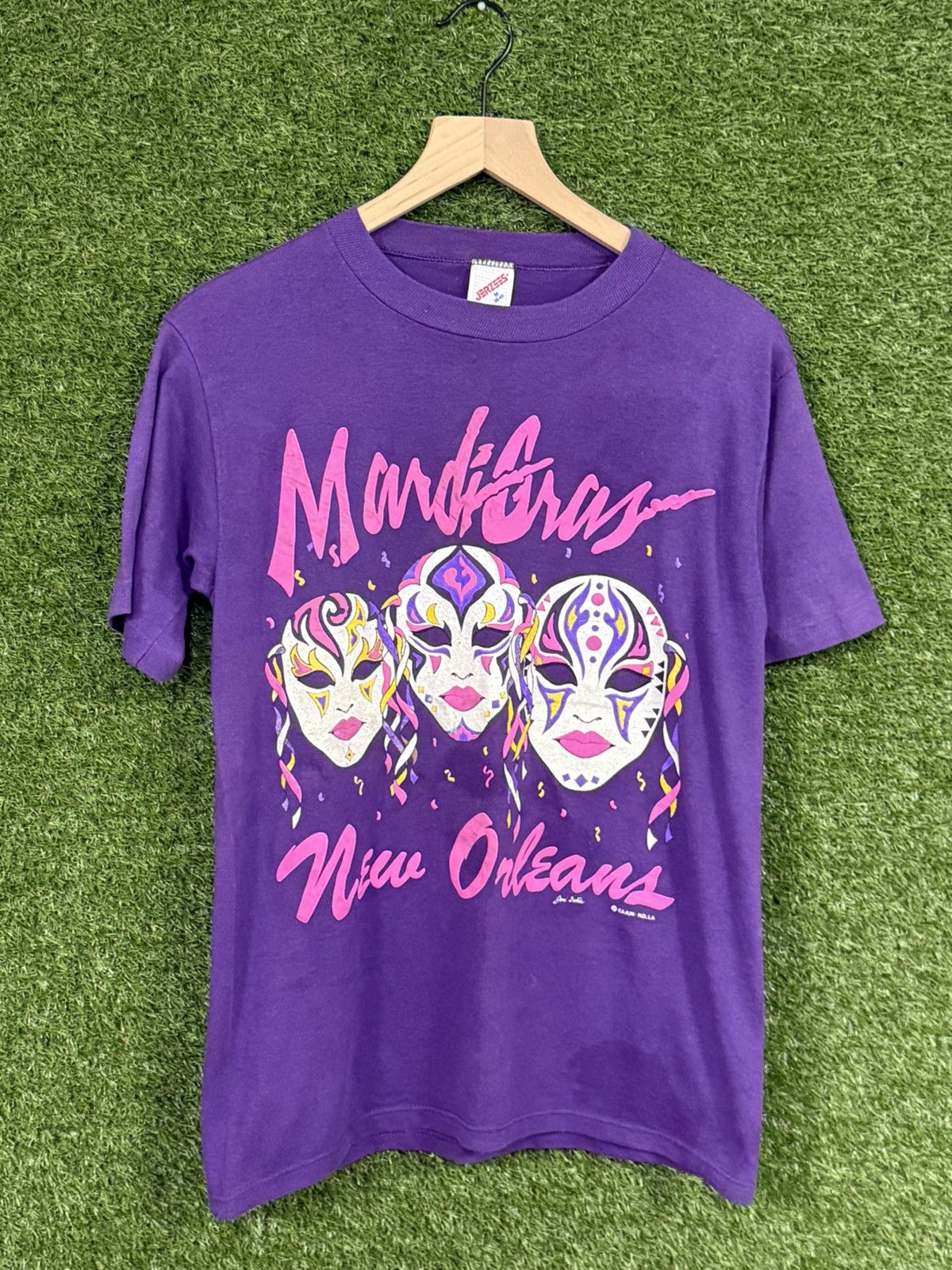 Vintage RARE Vintage Mask Drama New Orleans Purple Puff Tee Purple Size US M / EU 48-50 / 2 - 1 Thumbnail