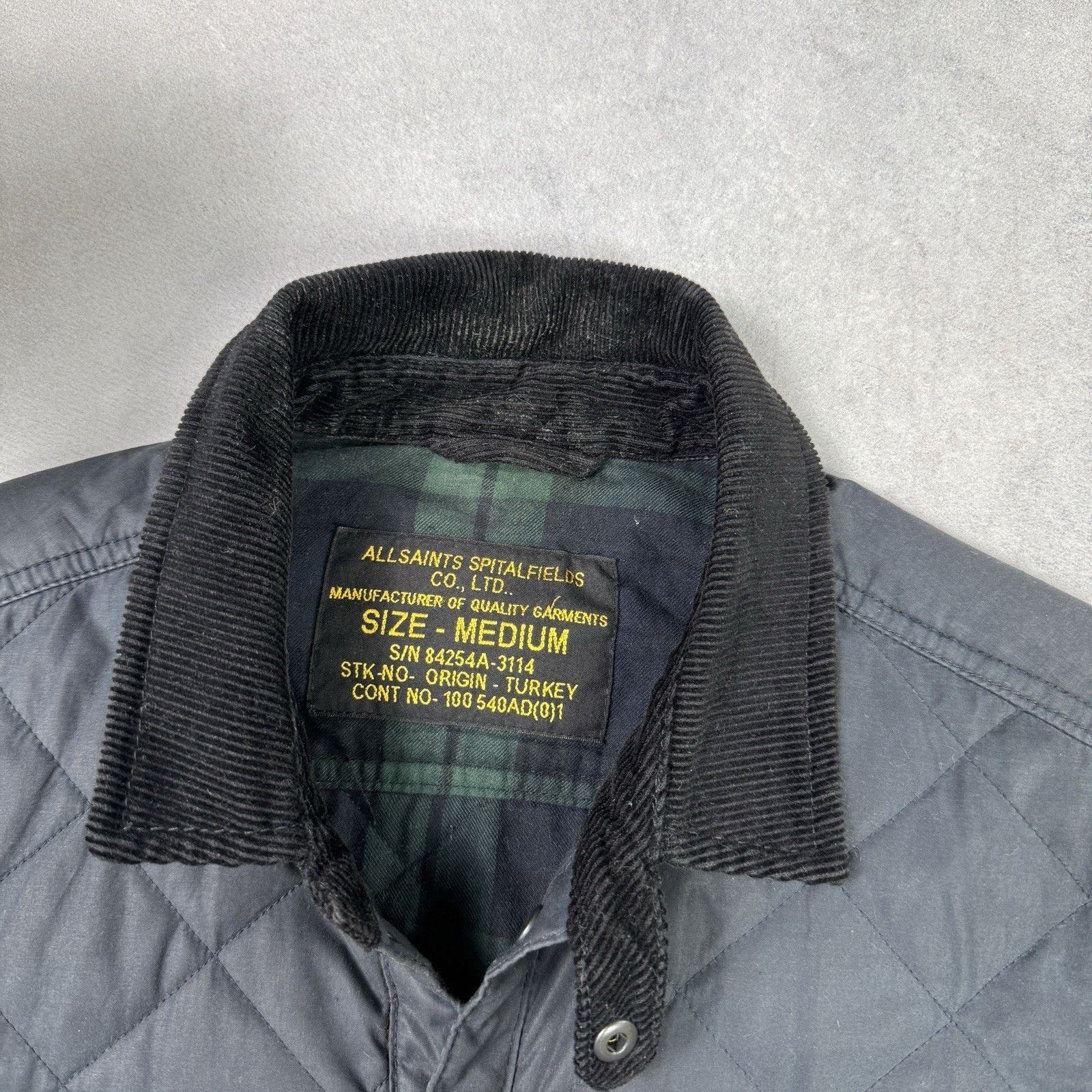 Allsaints Allsaints Spitalfields Waxed Quilted Jacket Blue Size M Size US M / EU 48-50 / 2 - 2 Thumbnail
