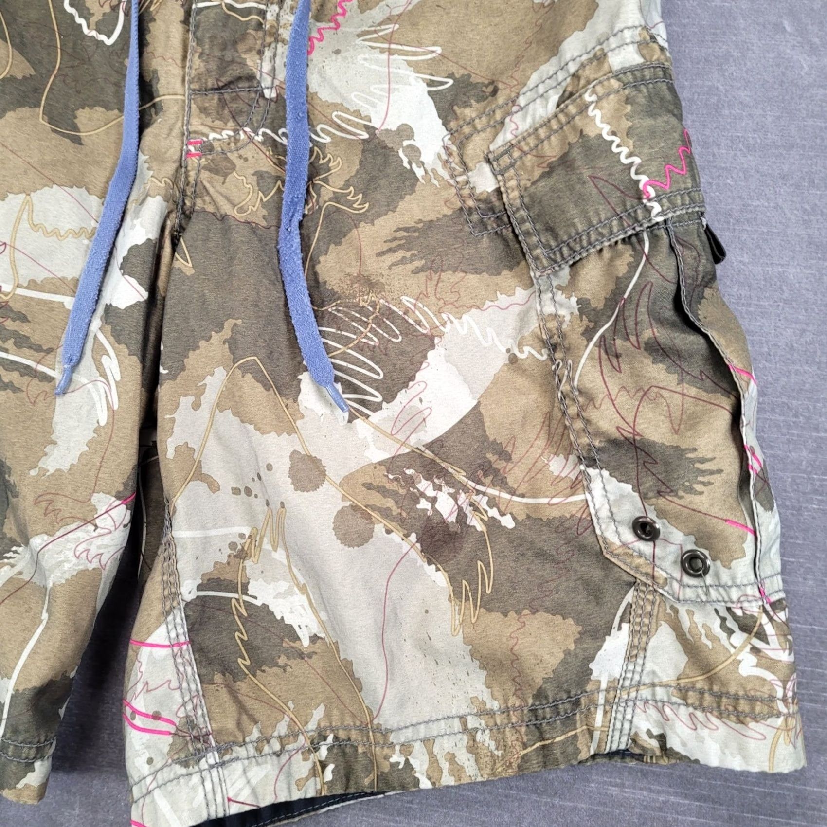Vintage American Eagle Mens Cargo Board Shorts Size 30 Camo AE77 Blue Gorp Size US 30 / EU 46 - 5 Thumbnail