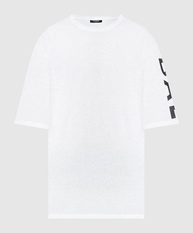 Balmain o1y0426 Logo Crewneck T-Shirt in White Size US XS / EU 42 / 0 - 1 Thumbnail