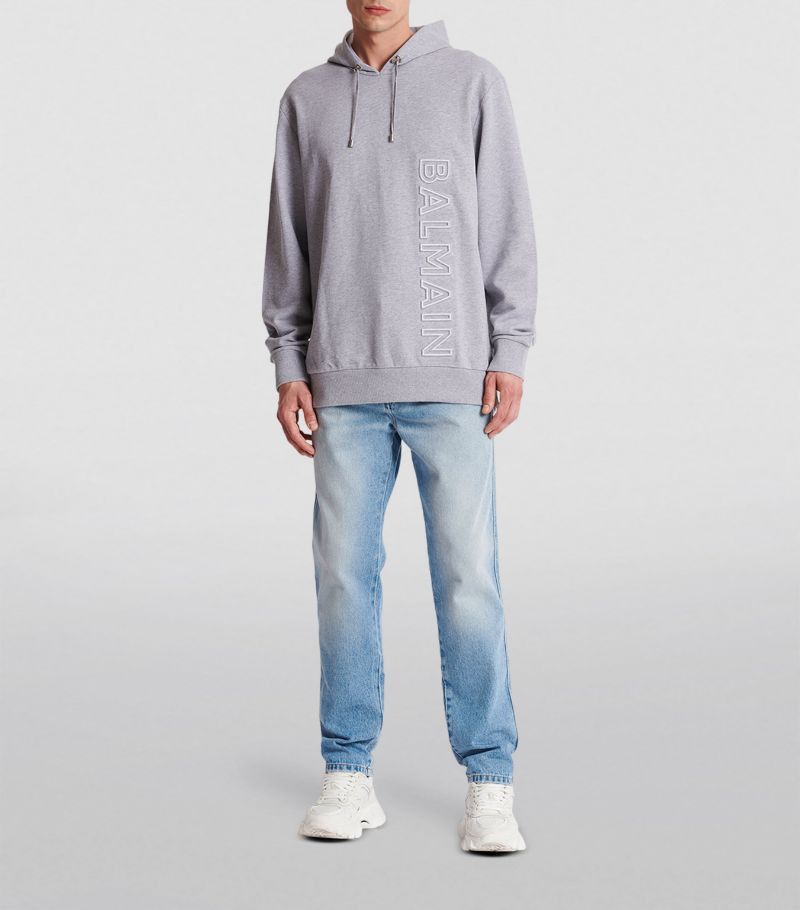 o1srvl11e0524 Organic Cotton Logo Hoodie in Grey