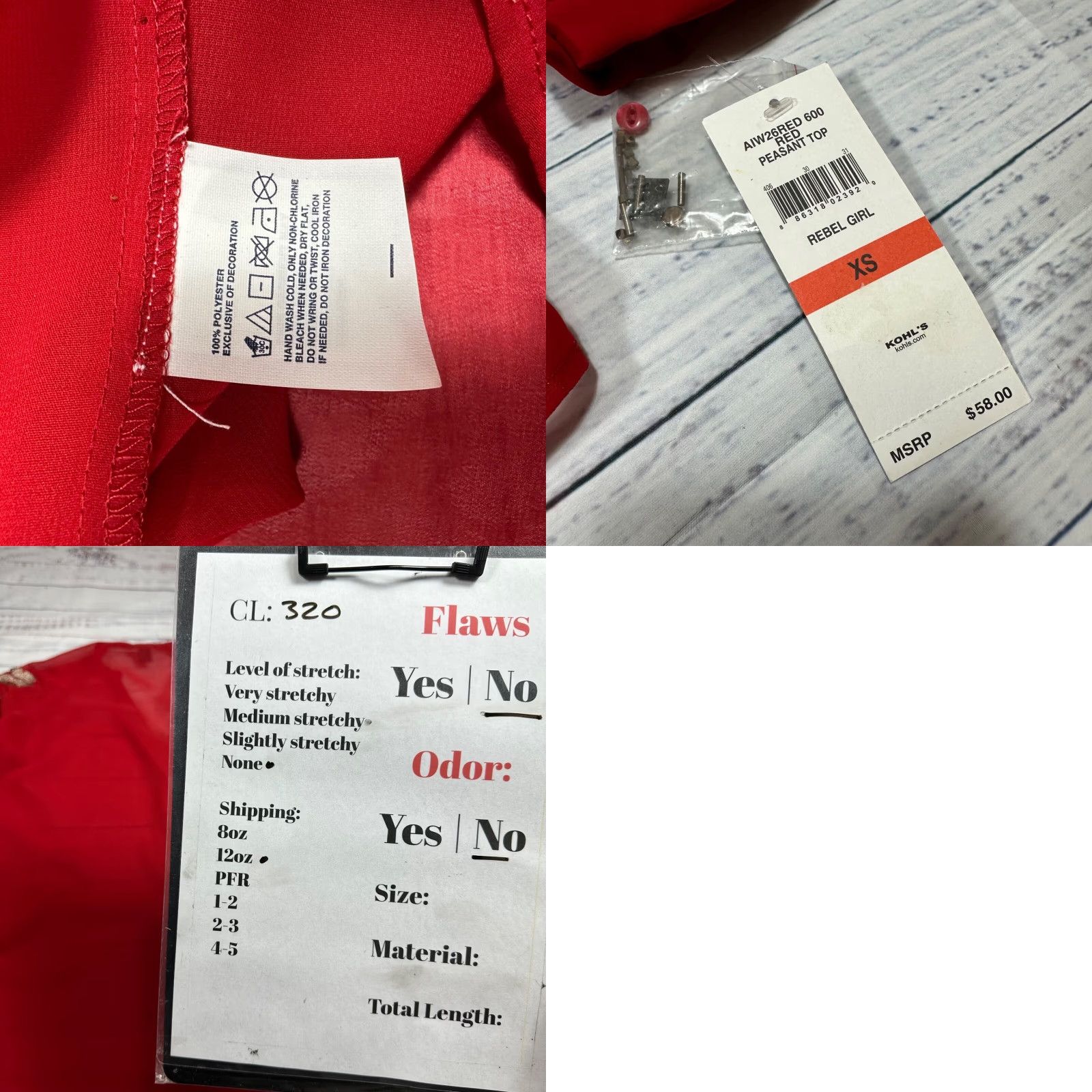 Vintage Authentic Icon Button-Up Shirt XS Red Women Embroidered Sheer Peasant Long Sleeve Size XS / US 0-2 / IT 36-38 - 8 Thumbnail