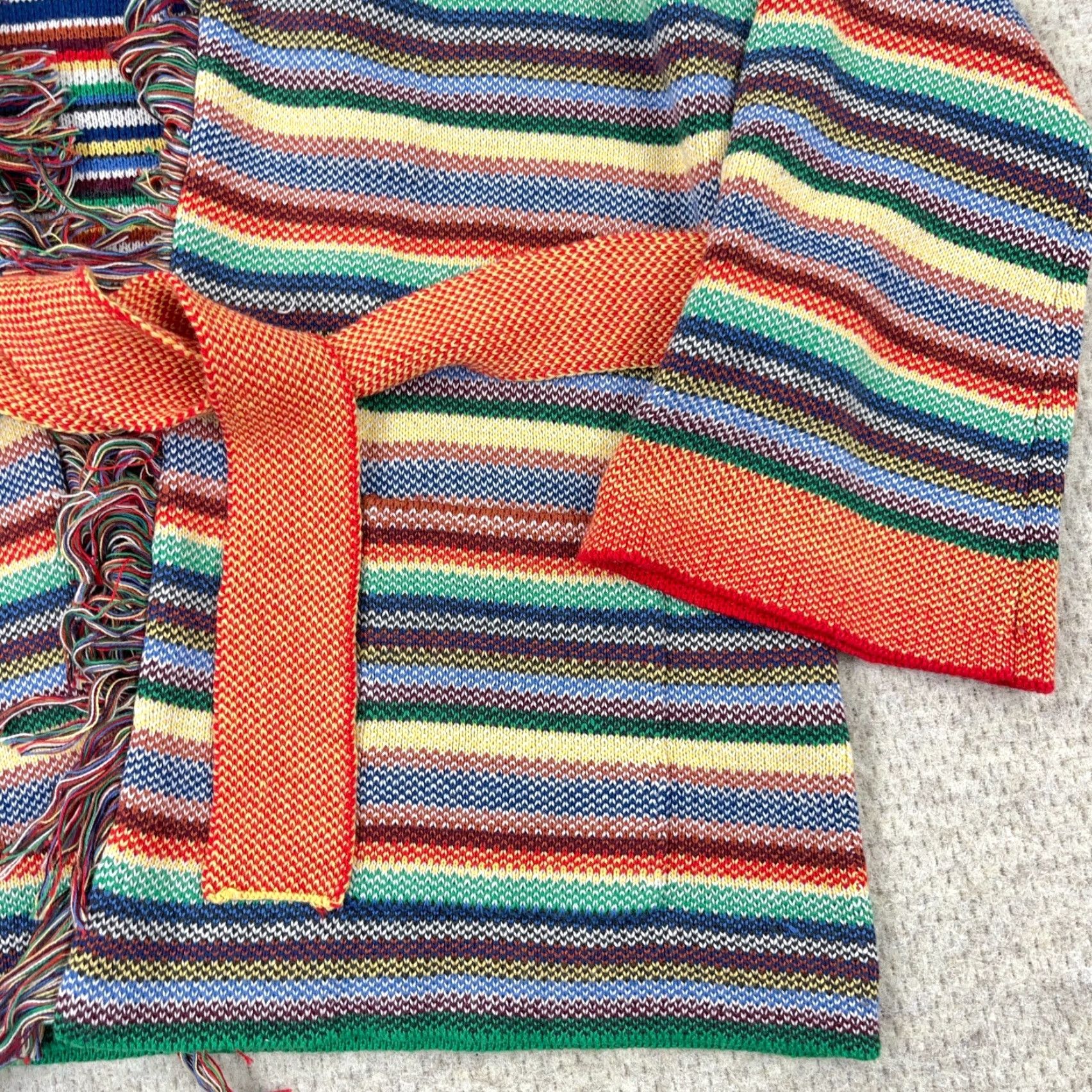 Marine Layer Marine Layer Cardigan Women XS Belted Fringe Alamere Multi Rainbow Boho Size XS / US 0-2 / IT 36-38 - 2 Thumbnail