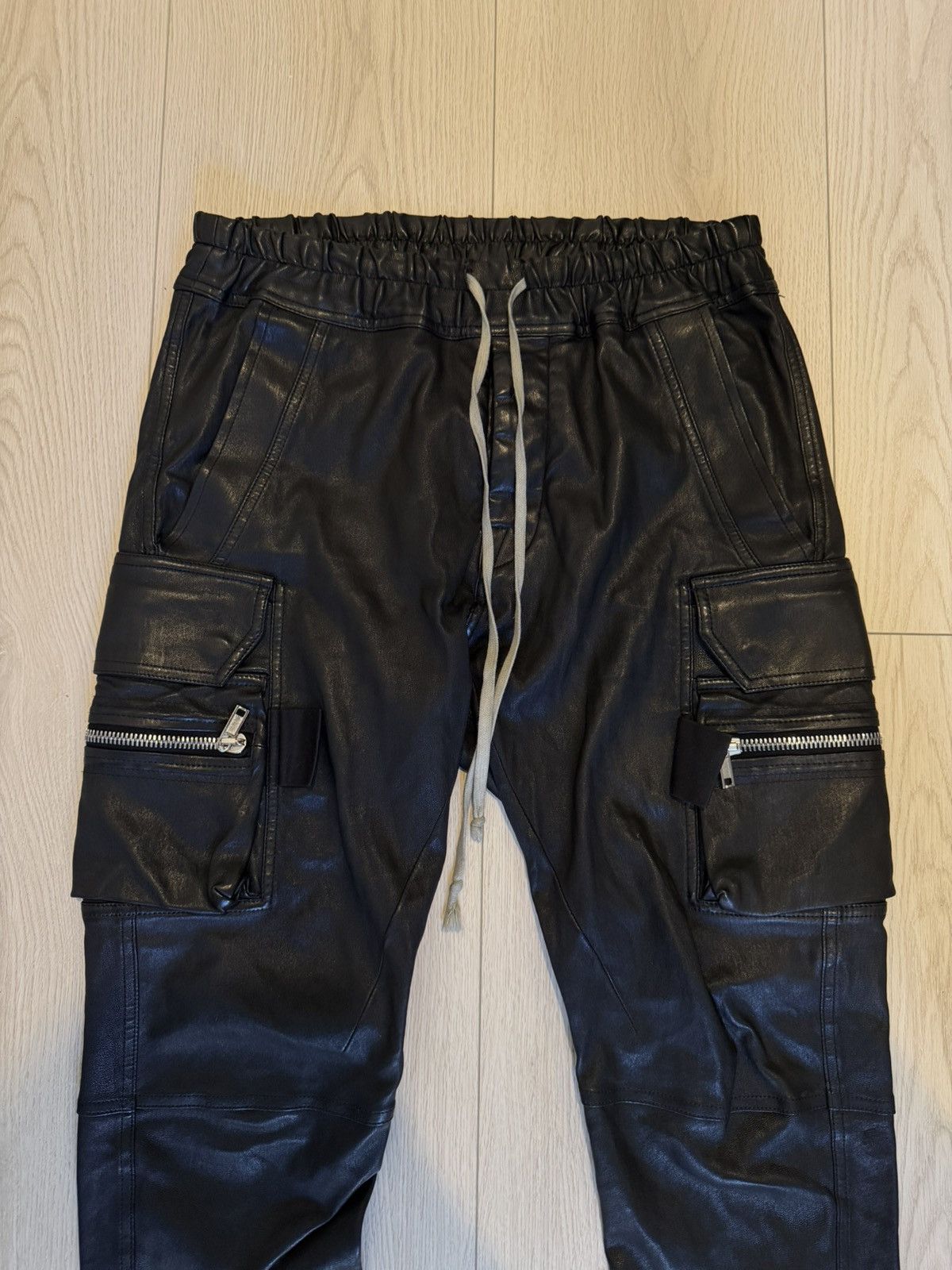 Rick Owens Rick Owens EDFU 2023 Leather Mastodon Joggers Size US 30 / EU 46 - 7 Thumbnail