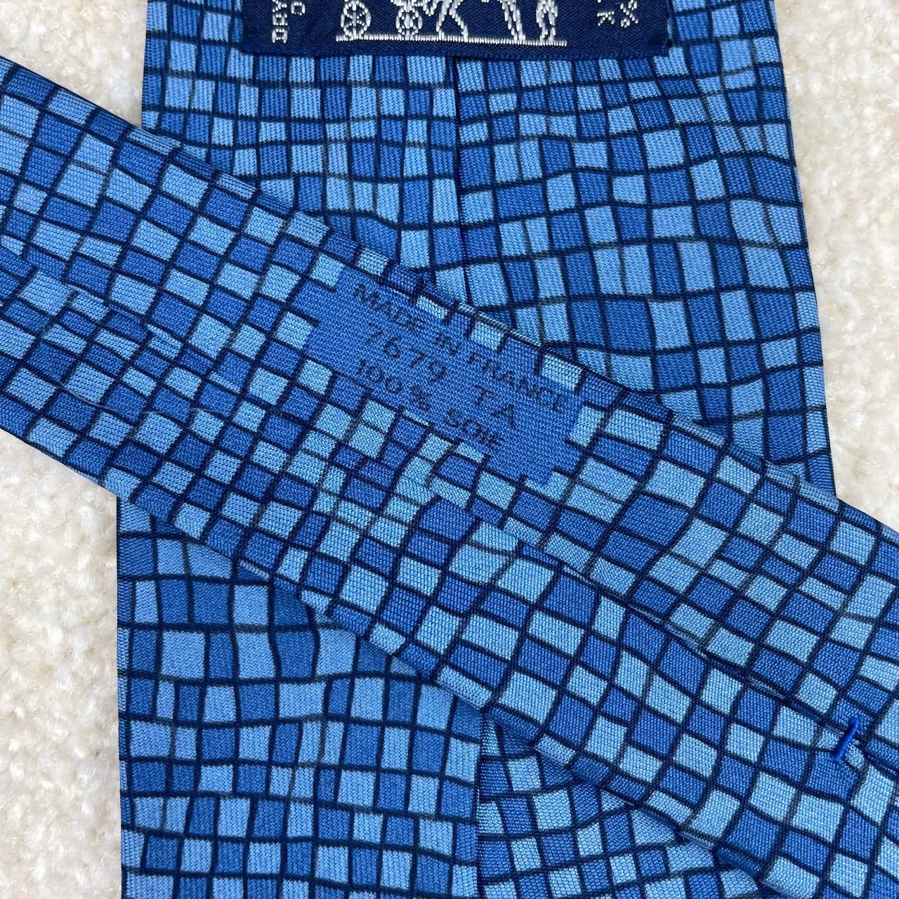 Hermes Hermes Silk Tie 7679 TA Squares Size ONE SIZE - 3 Thumbnail