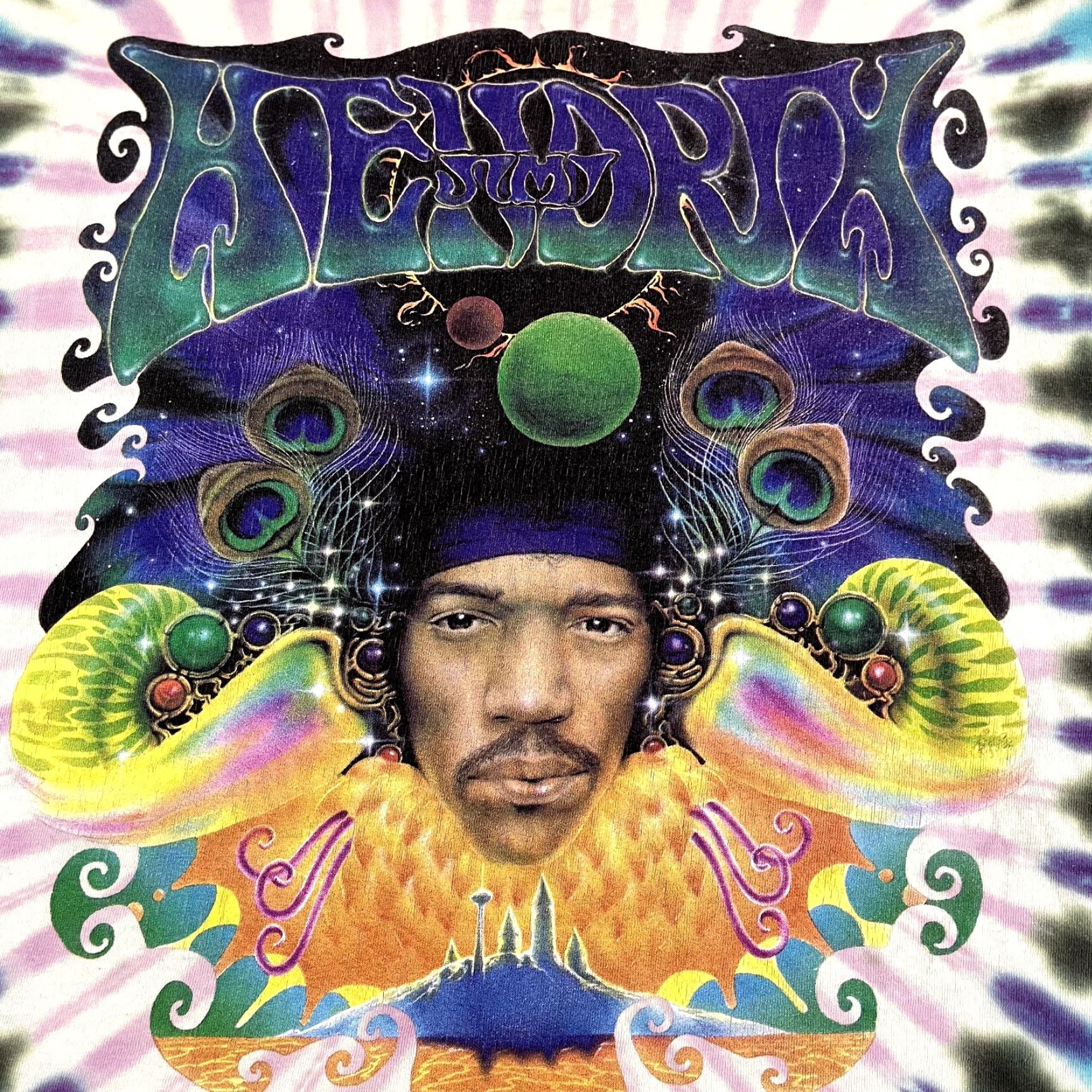 Delta VINTAGE JIMI HENDRIX Shirt Mens L Tie Dye Graphic Tee AOP All Over 90s 1997 Shirt Graphic Print Men T-Shirt Delta Pro Weight 90s Music Size US L / EU 52-54 / 3 - 2 Thumbnail