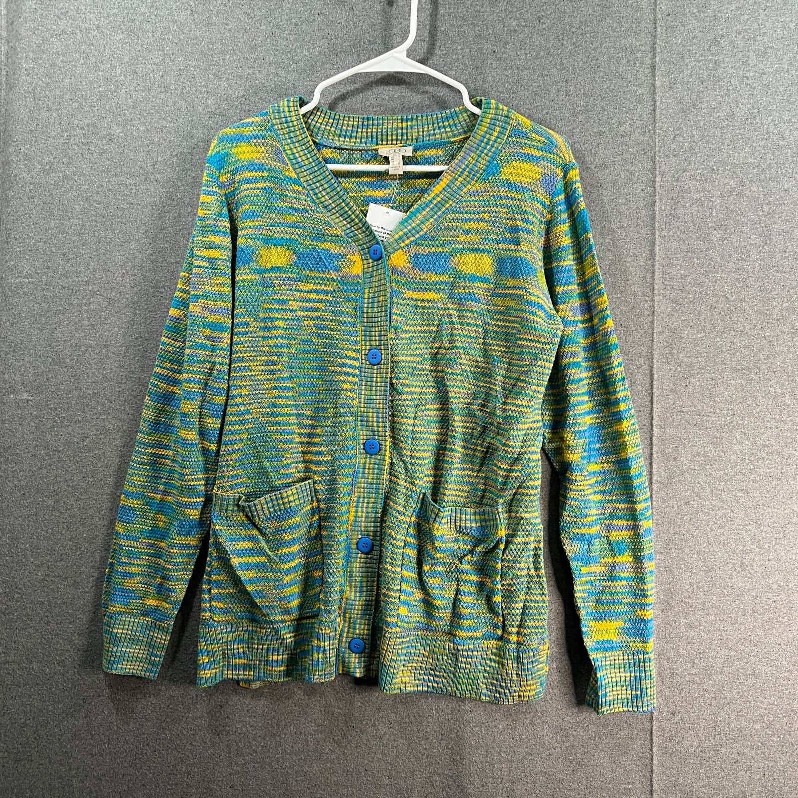 Other LOGO by Lori Goldstein Space Dye Button Front Cardigan Size M / US 6-8 / IT 42-44 - 1 Thumbnail