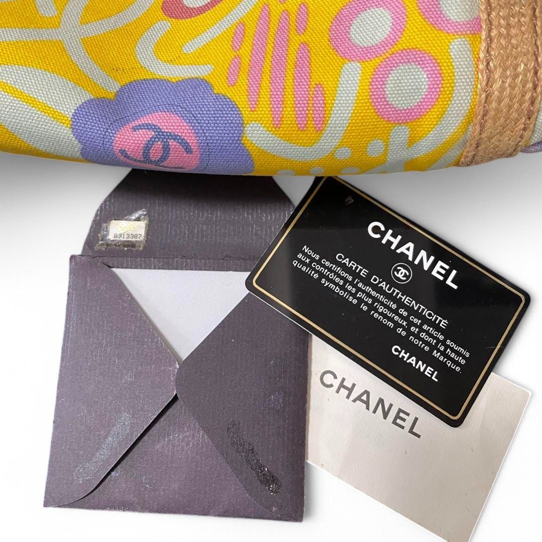 Chanel Chanel - Summer Tote Handbag Flora Yellow Brown Vintage Size ONE SIZE - 3 Thumbnail
