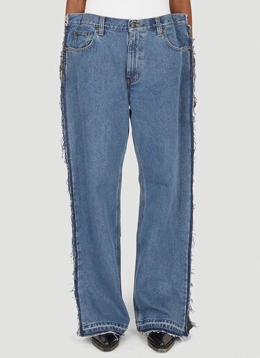 Prototypes PROTOTYPES fringe denim wide leg jeans Size US 30 / EU 46 - 1 Thumbnail