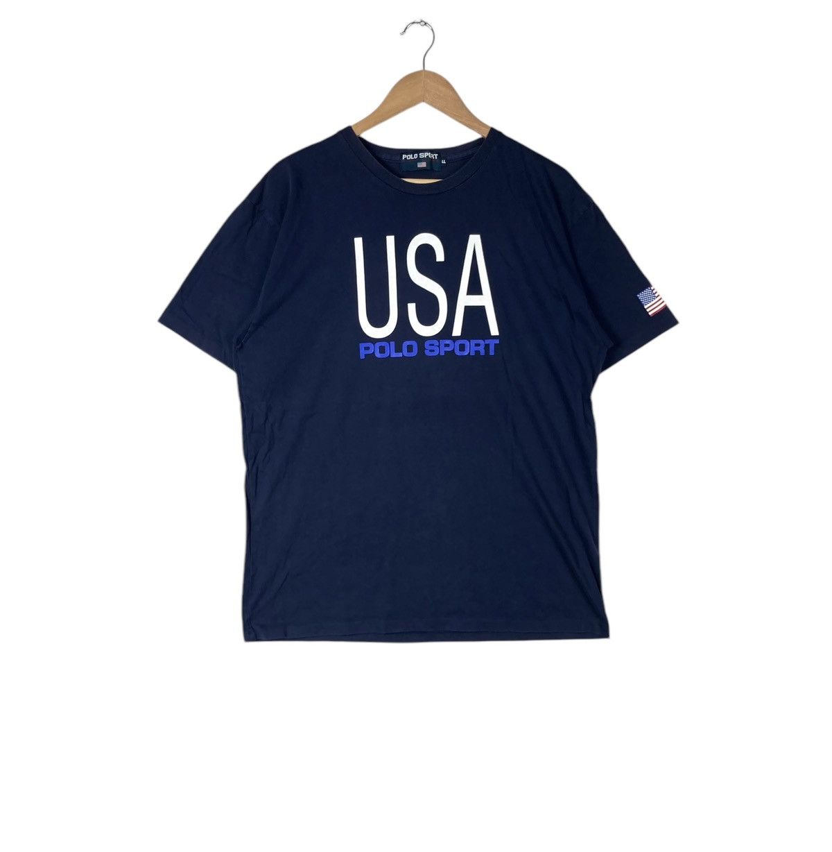 Polo Ralph Lauren × Vintage Vintage Polo Sport Usa By Ralph Lauren Usa Flag T-Shirt Size US L / EU 52-54 / 3 - 1 Thumbnail