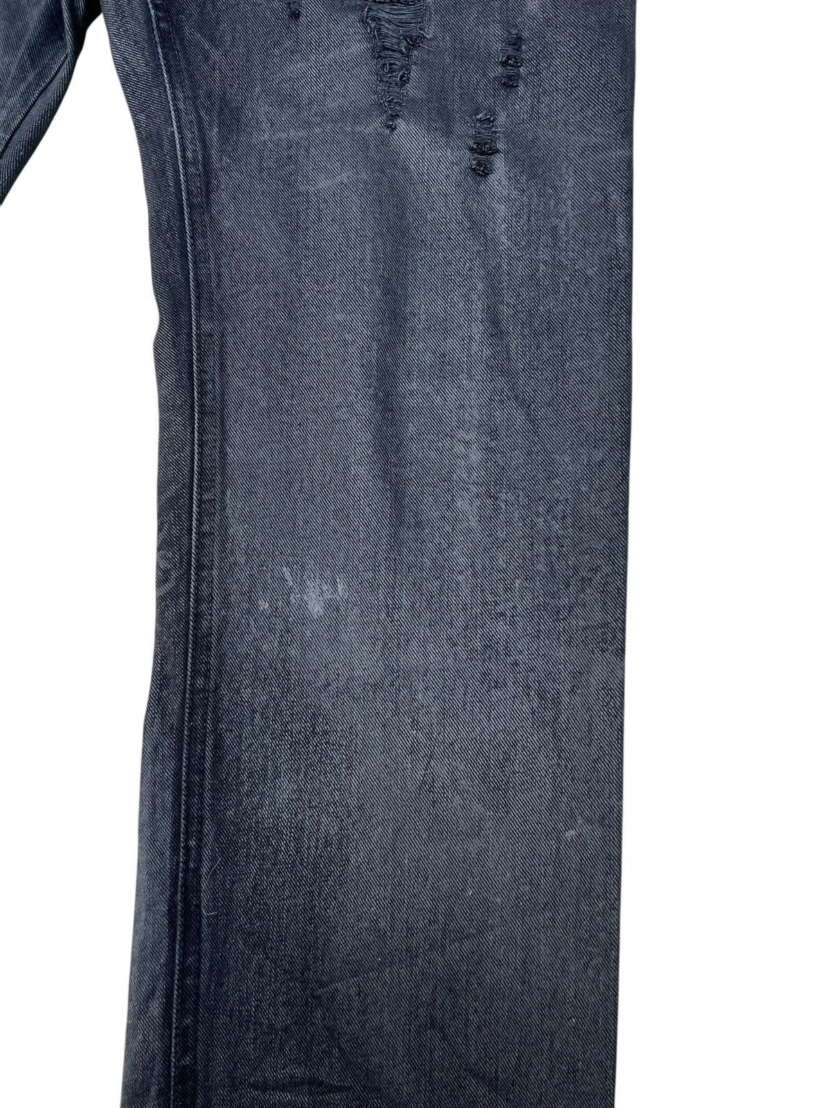 0 0000 Japan Black Coated Waxed Denim Released Hem Jeans Size US 31 - 9 Thumbnail