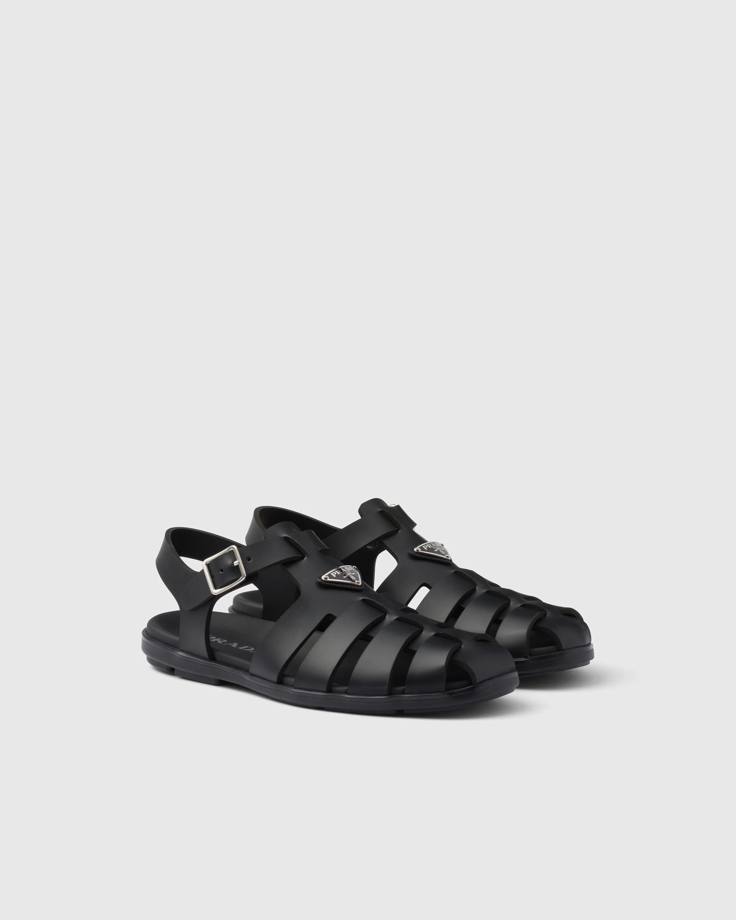 Prada o1mt1gz0526 Rubber Fisherman Sandals in Black Size US 10 / EU 43 - 2 Thumbnail