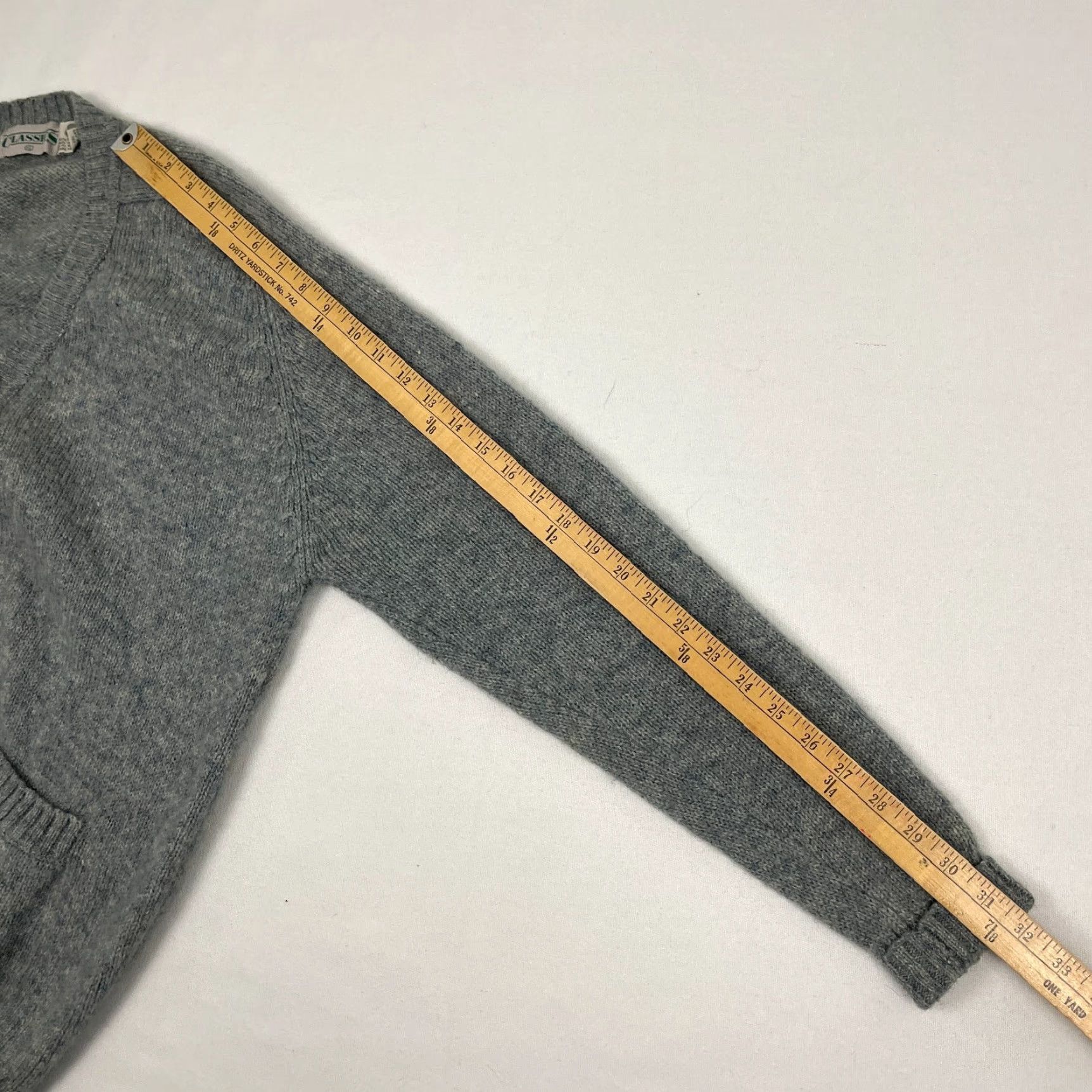 Vintage VTG Classics Cardigan Mens L/XL Blue Gray Pure Wool Grandpa Sweater Jumper 90s Size US XL / EU 56 / 4 - 5 Thumbnail