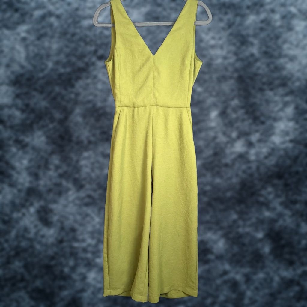Vintage Wilfred Womens Jumpsuit - Green Sleeveless V-Neck Tie Back - Size 2 - Adult Women - Polyester - Regular - Vintage/Mustard Potential? Size 26" / US 2 / IT 38 - 1 Thumbnail