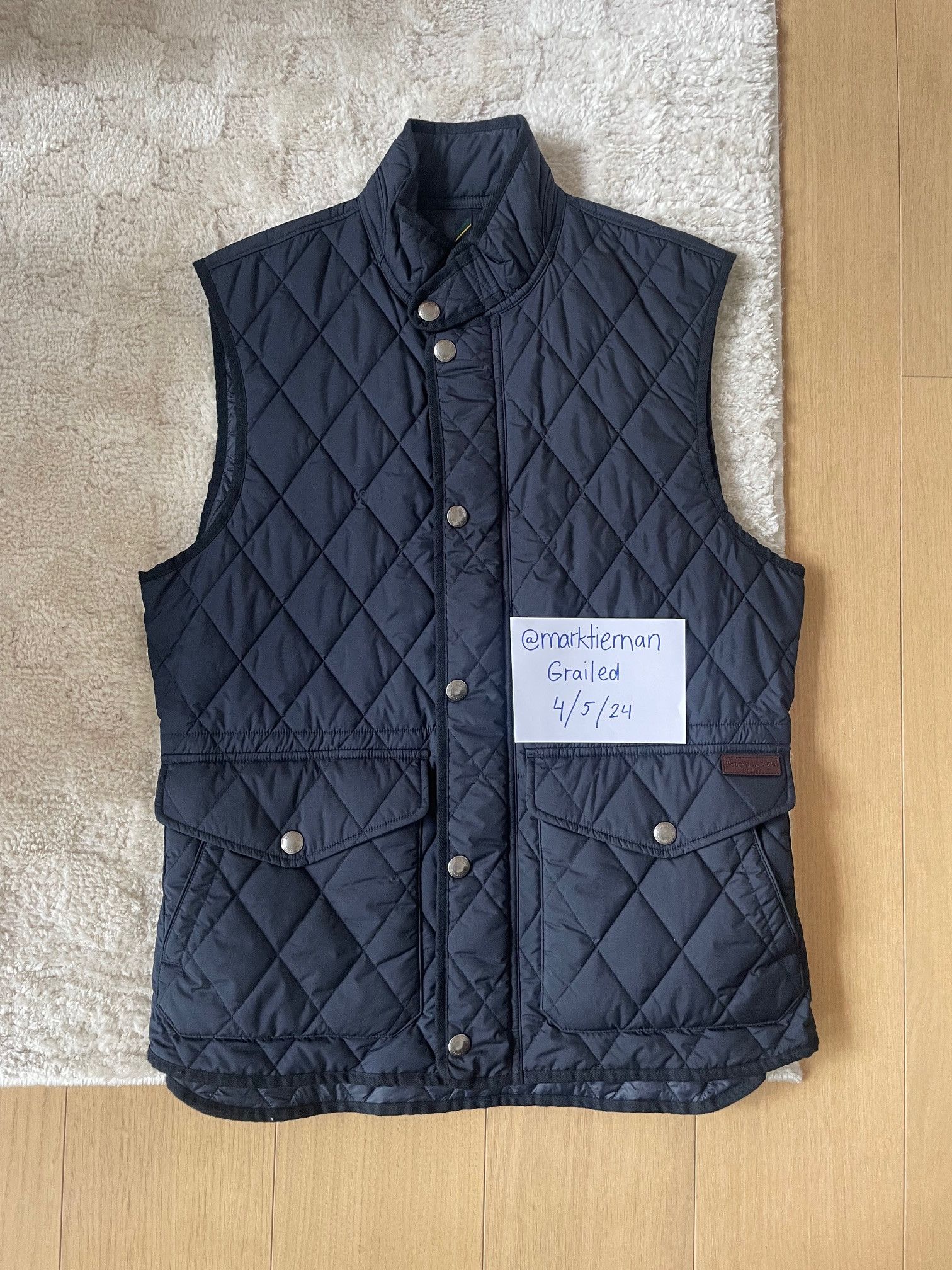 image of Polo Ralph Laurent Quilted Vest - Men's M - Navy Blue (Size Medium)
