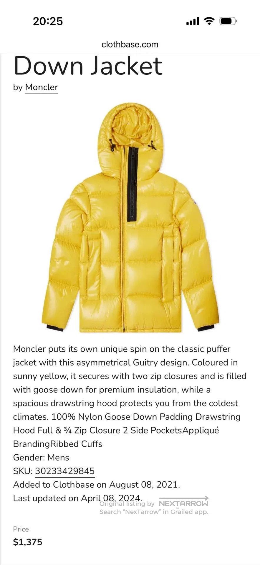 Moncler Moncler Guitry Asymmetric Hooded Down Jacket. Size US XL / EU 56 / 4 - 9 Thumbnail