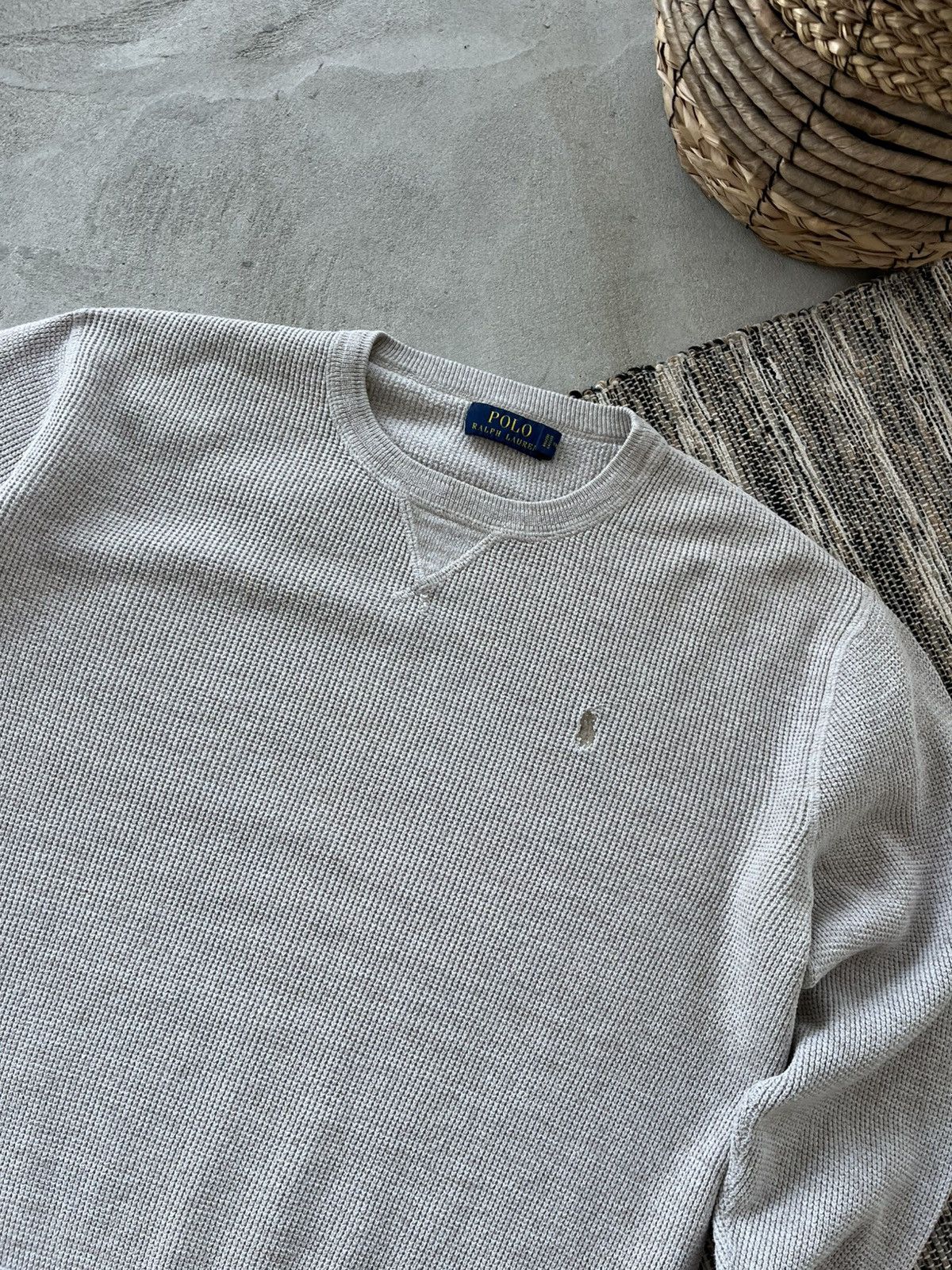 Polo Ralph Lauren Vintage Polo Ralph Lauren Beige Minimalistic Y2K Sweatshirt Size US S / EU 44-46 / 1 - 4 Thumbnail