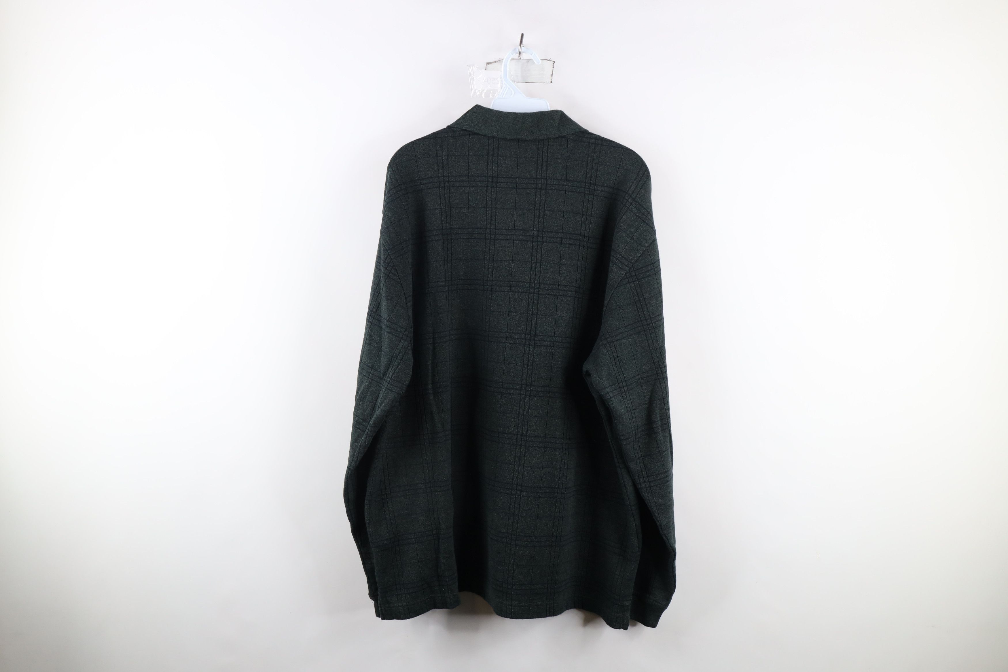 Vintage Vintage 90s Streetwear Heavyweight Long Sleeve Polo Green Size US XL / EU 56 / 4 - 7 Thumbnail