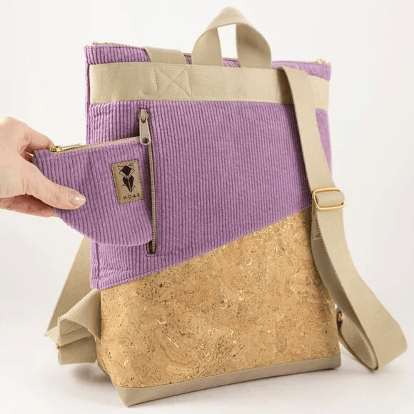 Other HANDMADE Noas Berlin Purple Corduroy Gold Cork Backpack Size ONE SIZE - 2 Thumbnail