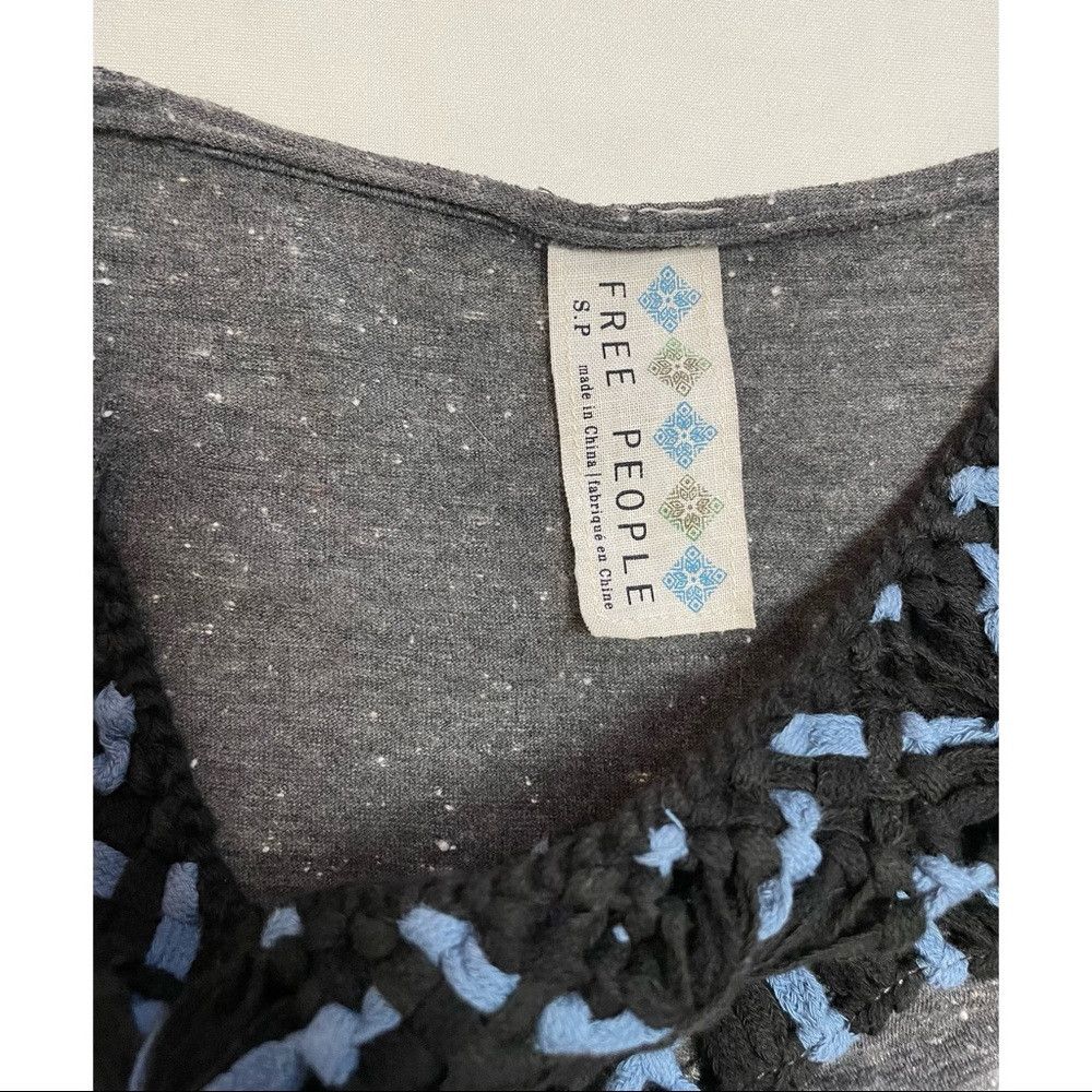 Free People Free People Crochet Trim Asymmetrical Grey Dress Size S Size S / US 4 / IT 40 - 7 Thumbnail