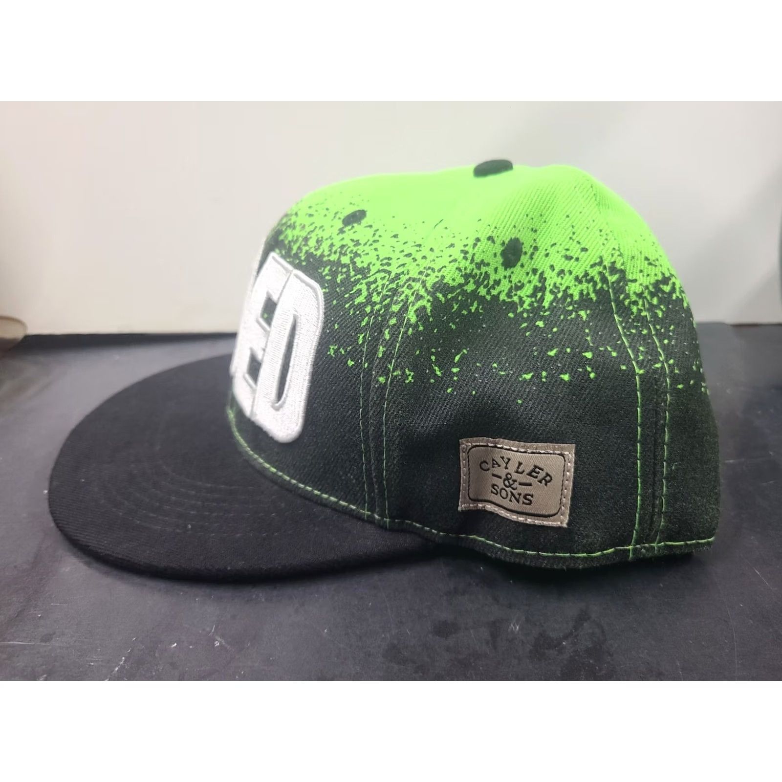 Vintage VINTAGE Cayler & Sons Black/Green Snapback Baseball Cap Men One Size Green Splatter Cotton Knit Hat Cap Size ONE SIZE - 4 Thumbnail