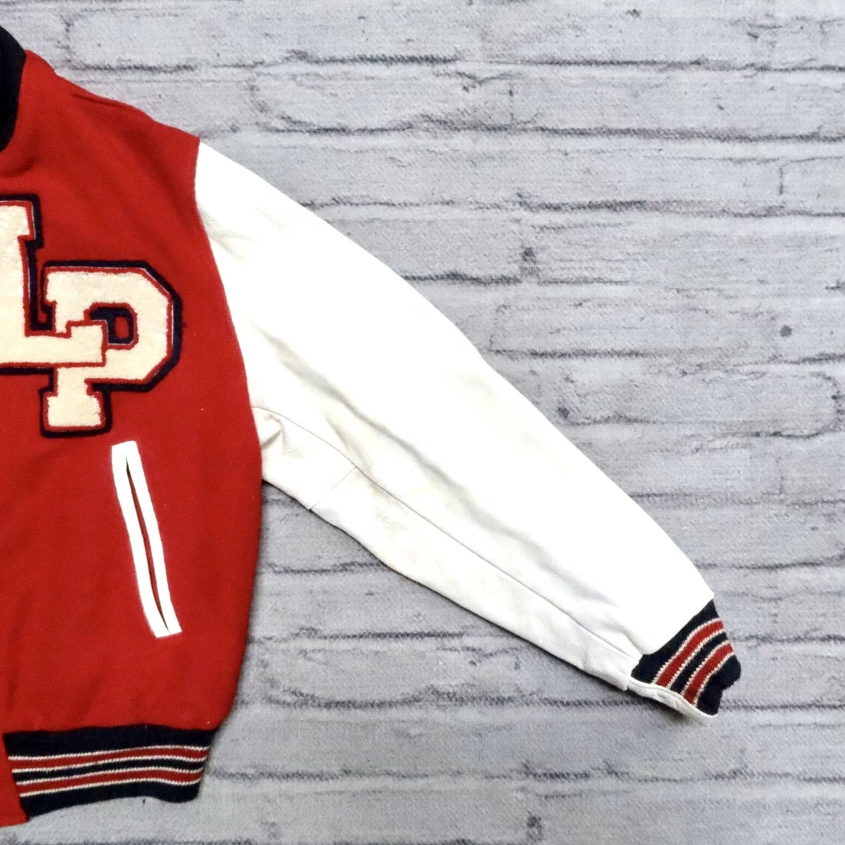 Golden Bear VINTAGE Golden Bear Leather Wool Varsity Jacket Mens L Red Size US L / EU 52-54 / 3 - 4 Thumbnail